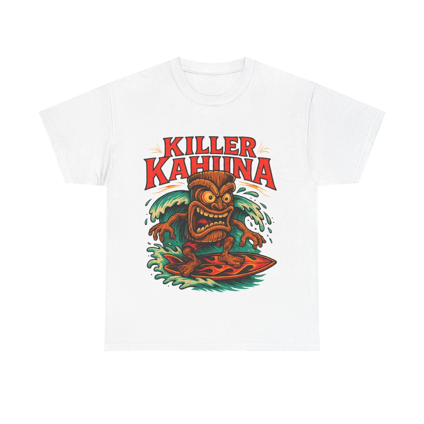 Killer Kahuna Surfing Tiki Rockabilly Kustom Kulture T-Shirt - Retro Au Go Go