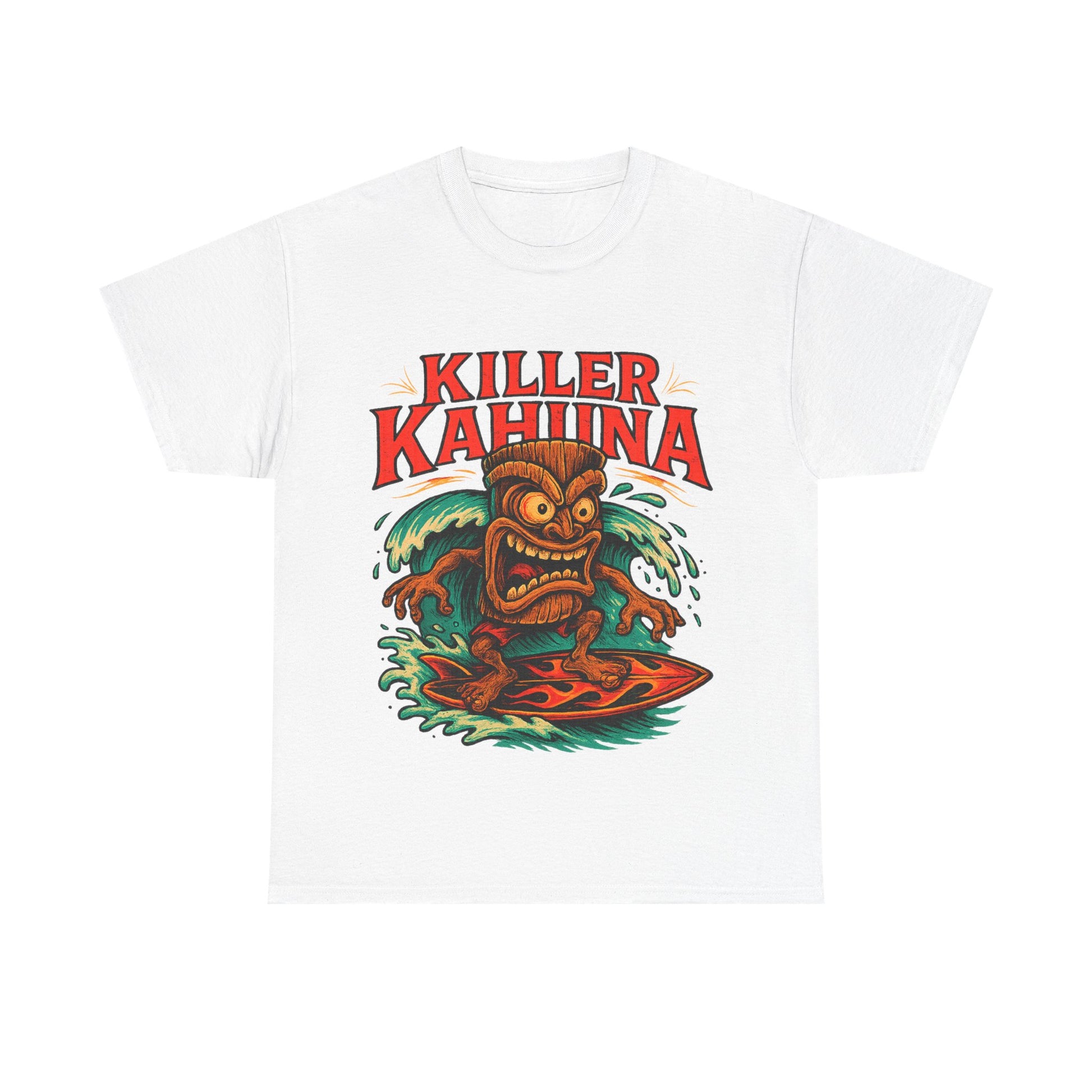 Killer Kahuna Surfing Tiki Rockabilly Kustom Kulture T-Shirt - Retro Au Go Go