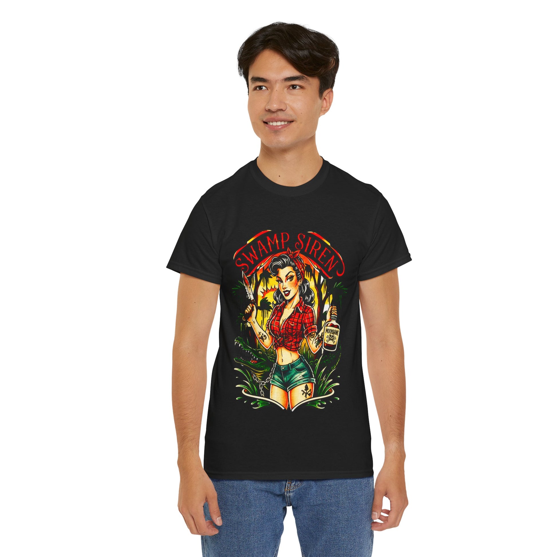 Swamp Siren Dangerous Pinup Rockabilly Kustom Kulture Lowbrow T-Shirt - Retro Au Go Go