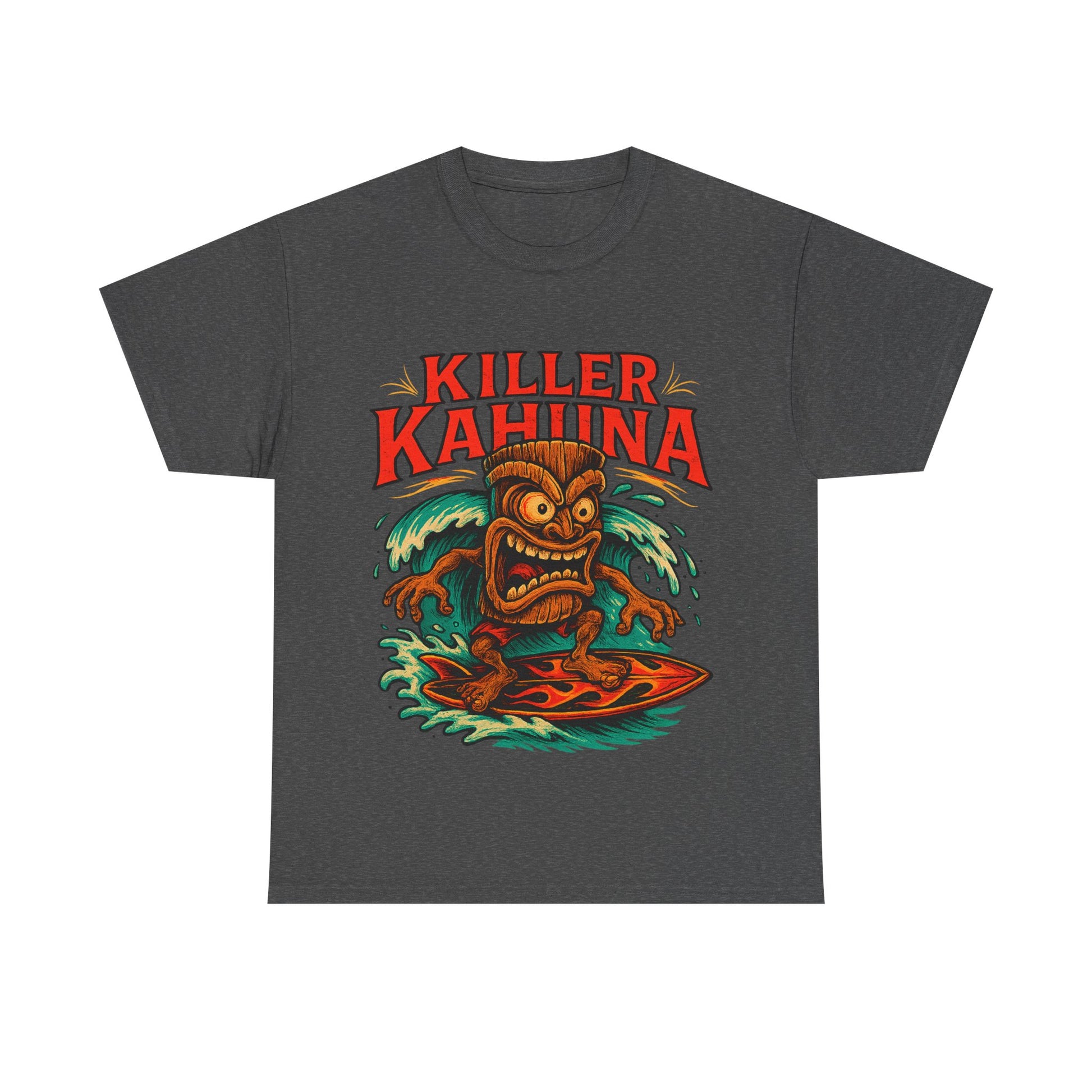 Killer Kahuna Surfing Tiki Rockabilly Kustom Kulture T-Shirt - Retro Au Go Go