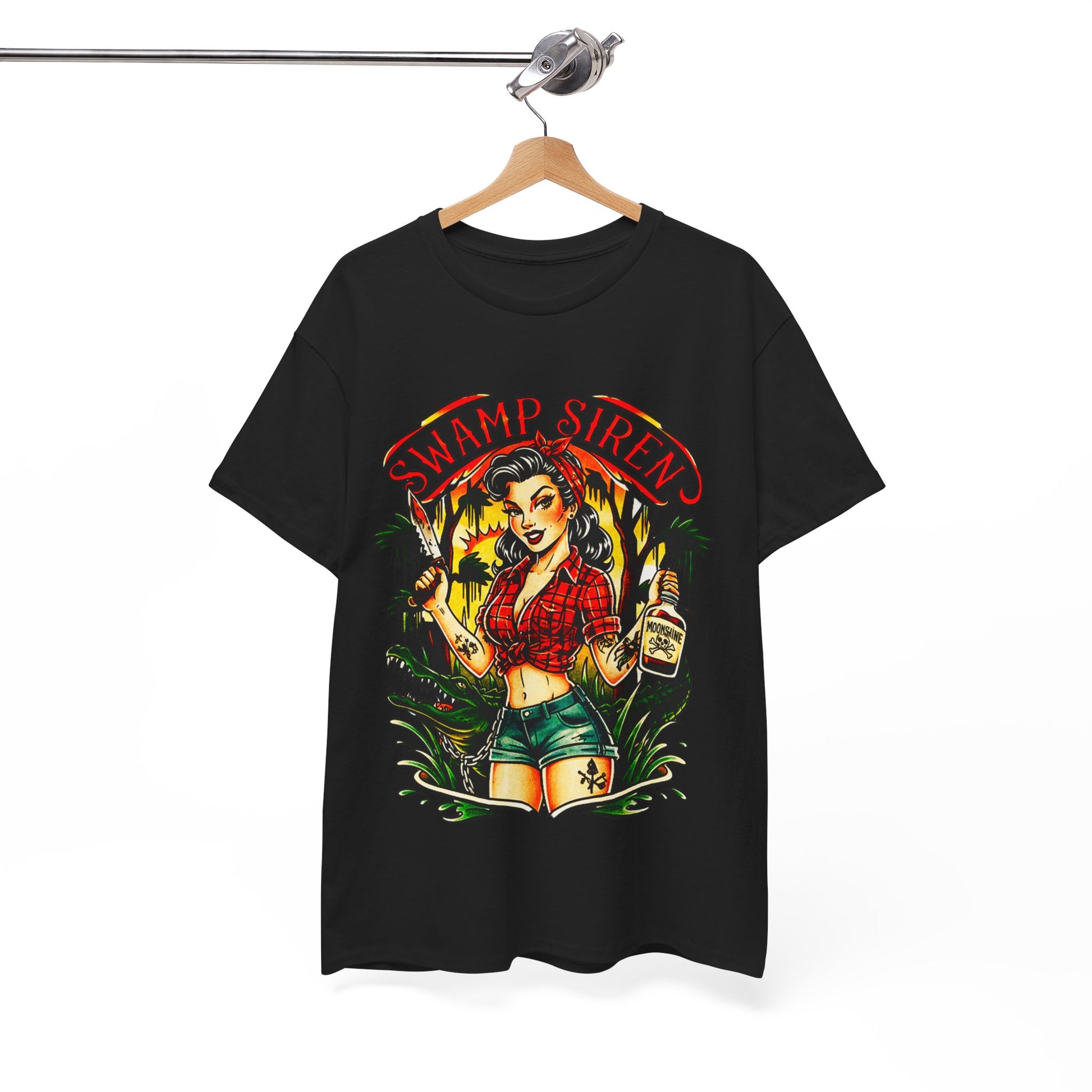 Swamp Siren Dangerous Pinup Rockabilly Kustom Kulture Lowbrow T-Shirt - Retro Au Go Go