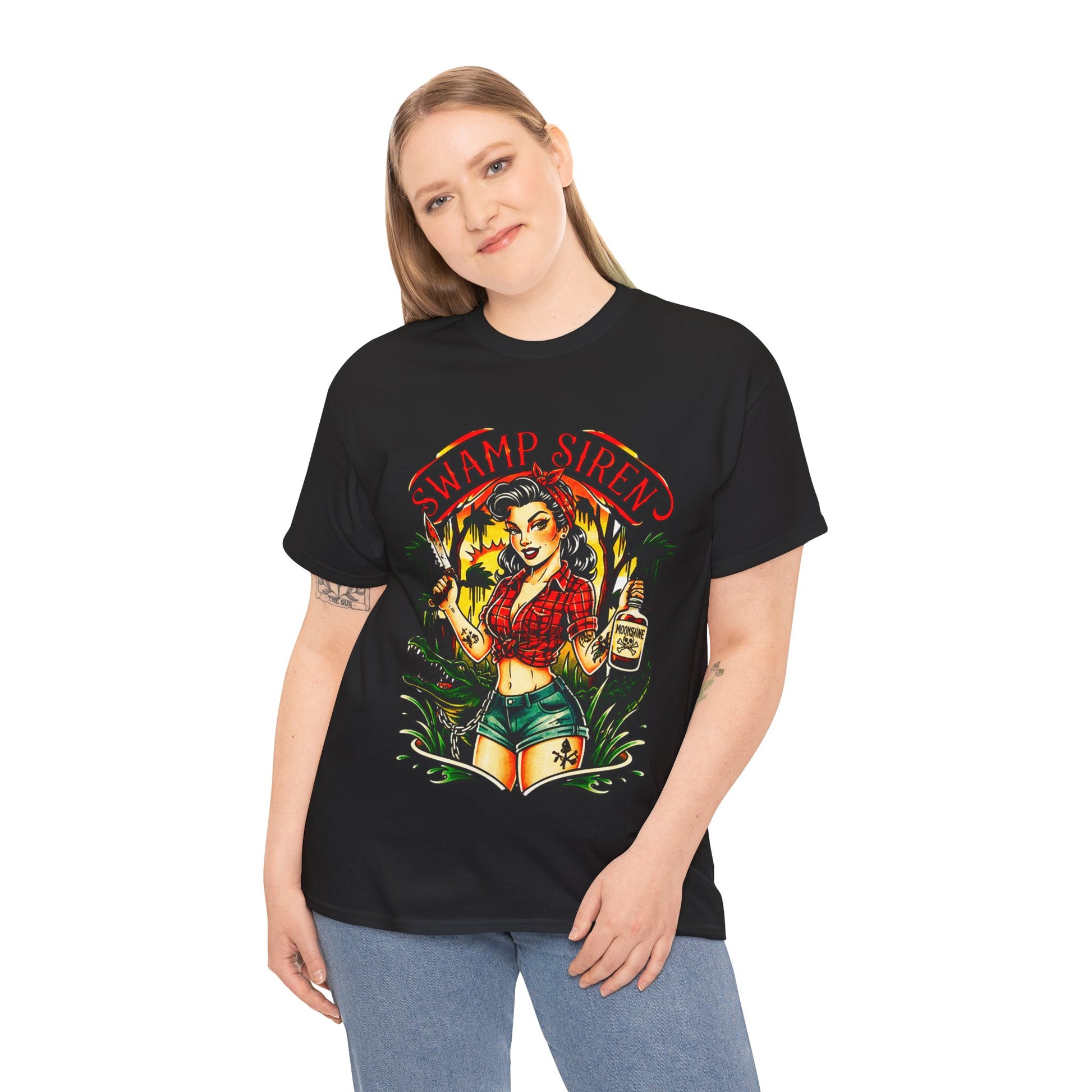 Swamp Siren Dangerous Pinup Rockabilly Kustom Kulture Lowbrow T-Shirt - Retro Au Go Go