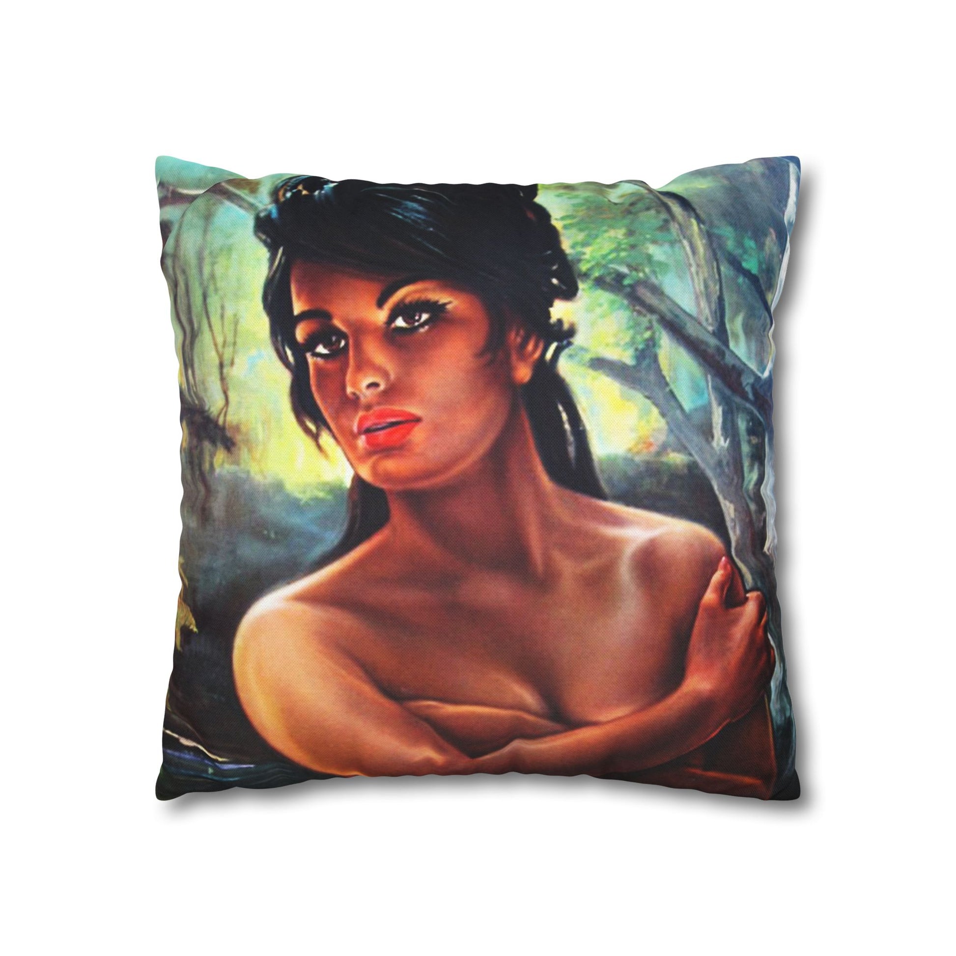 Throw Pillowcase - JH Lynch The Nymph Mid Century Retro Vintage 60s - Retro Au Go Go