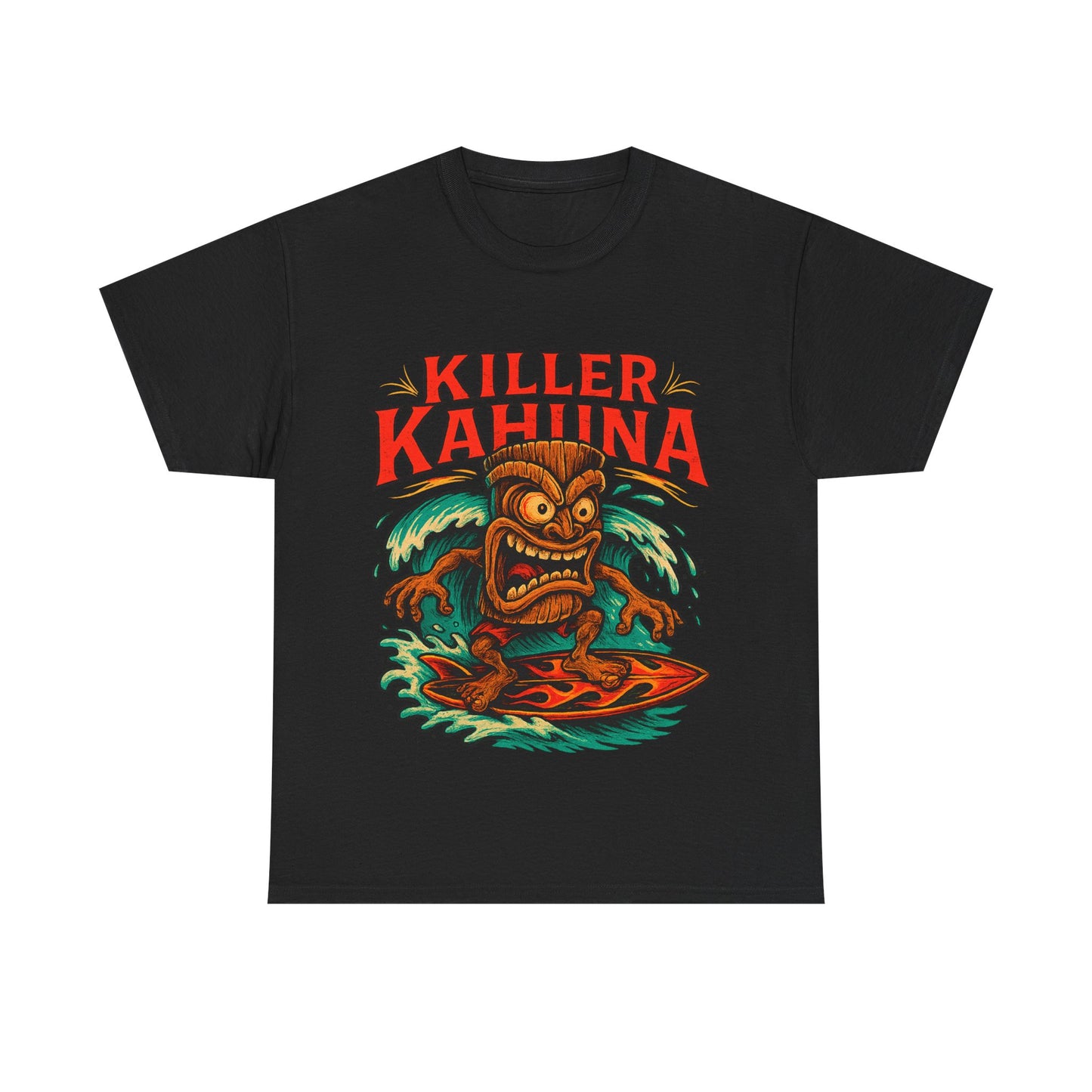 Killer Kahuna Surfing Tiki Rockabilly Kustom Kulture T-Shirt - Retro Au Go Go