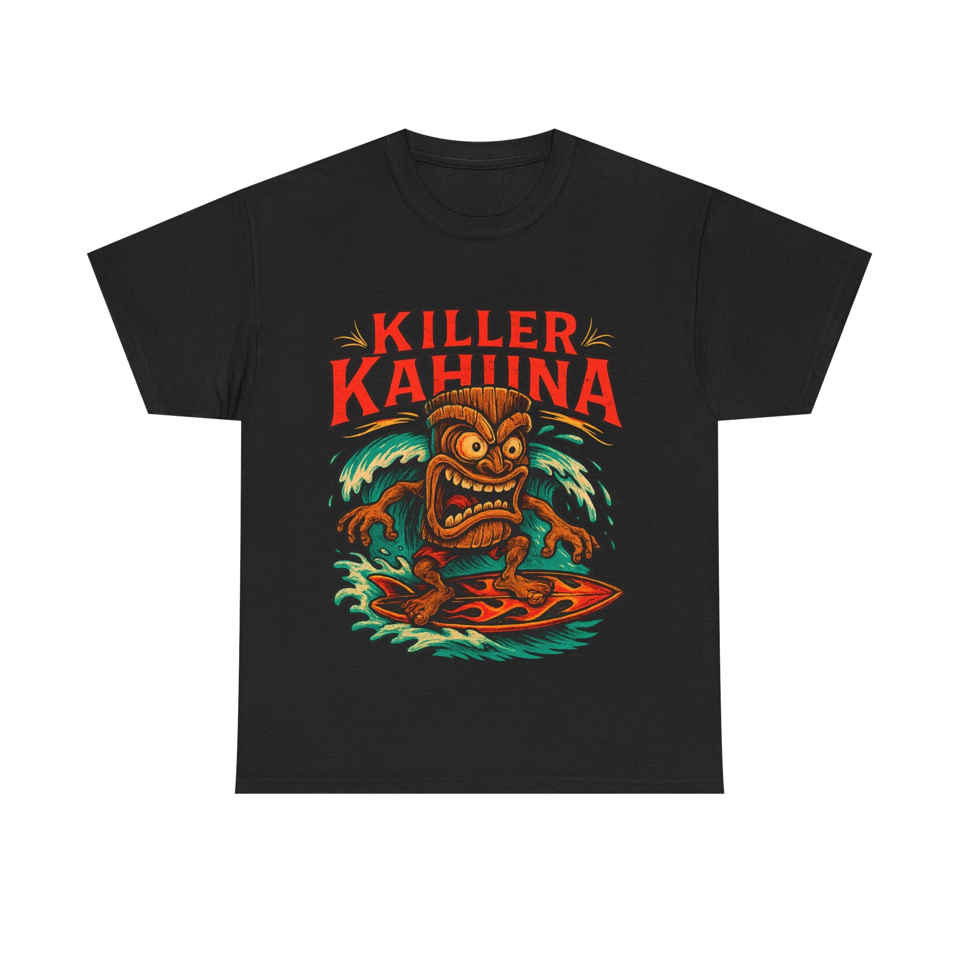Killer Kahuna Surfing Tiki Rockabilly Kustom Kulture T-Shirt - Retro Au Go Go