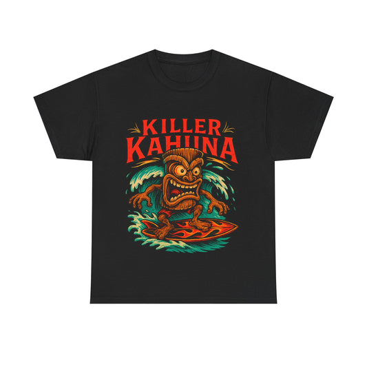 Killer Kahuna Surfing Tiki Rockabilly Kustom Kulture T-Shirt - Retro Au Go Go