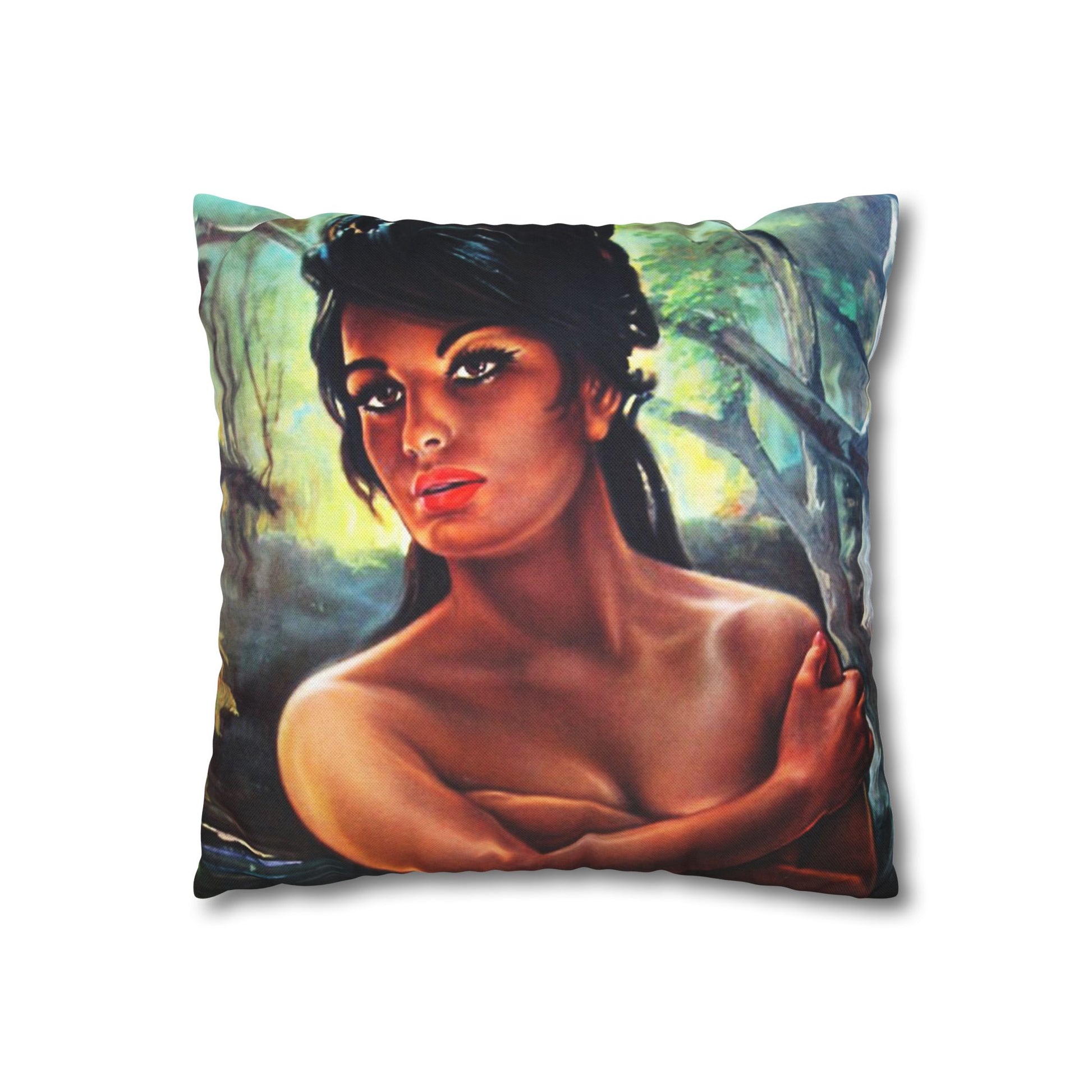 Throw Pillowcase - JH Lynch The Nymph Mid Century Retro Vintage 60s - Retro Au Go Go