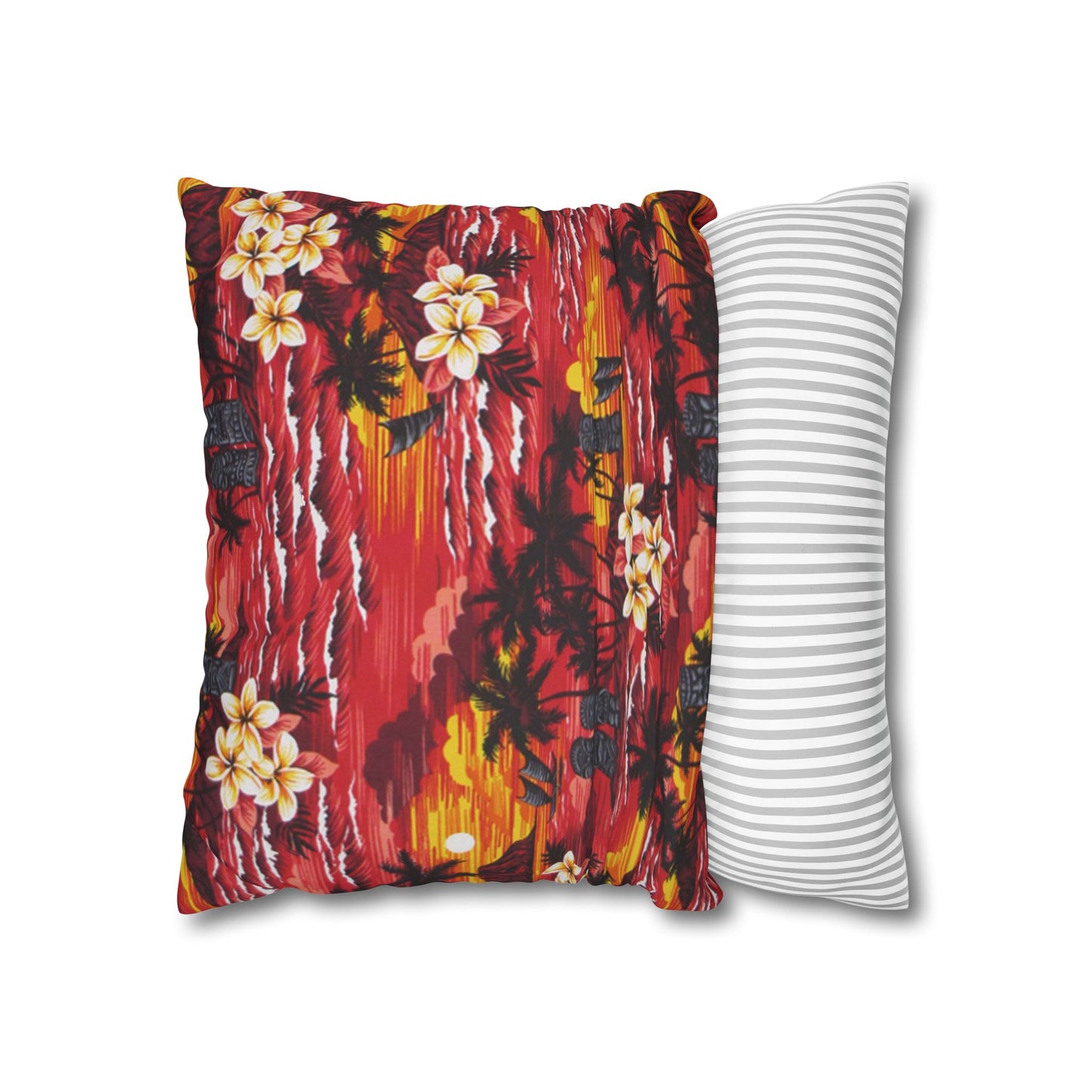 Red Tiki Hawaiian Cushion Cover - Retro Au Go Go