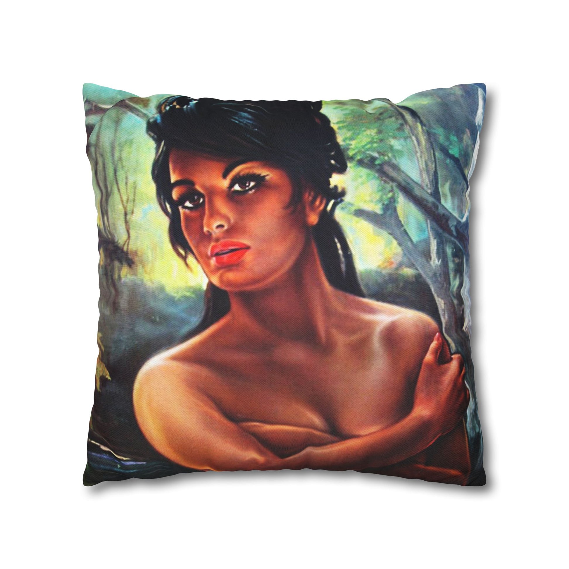 Throw Pillowcase - JH Lynch The Nymph Mid Century Retro Vintage 60s - Retro Au Go Go