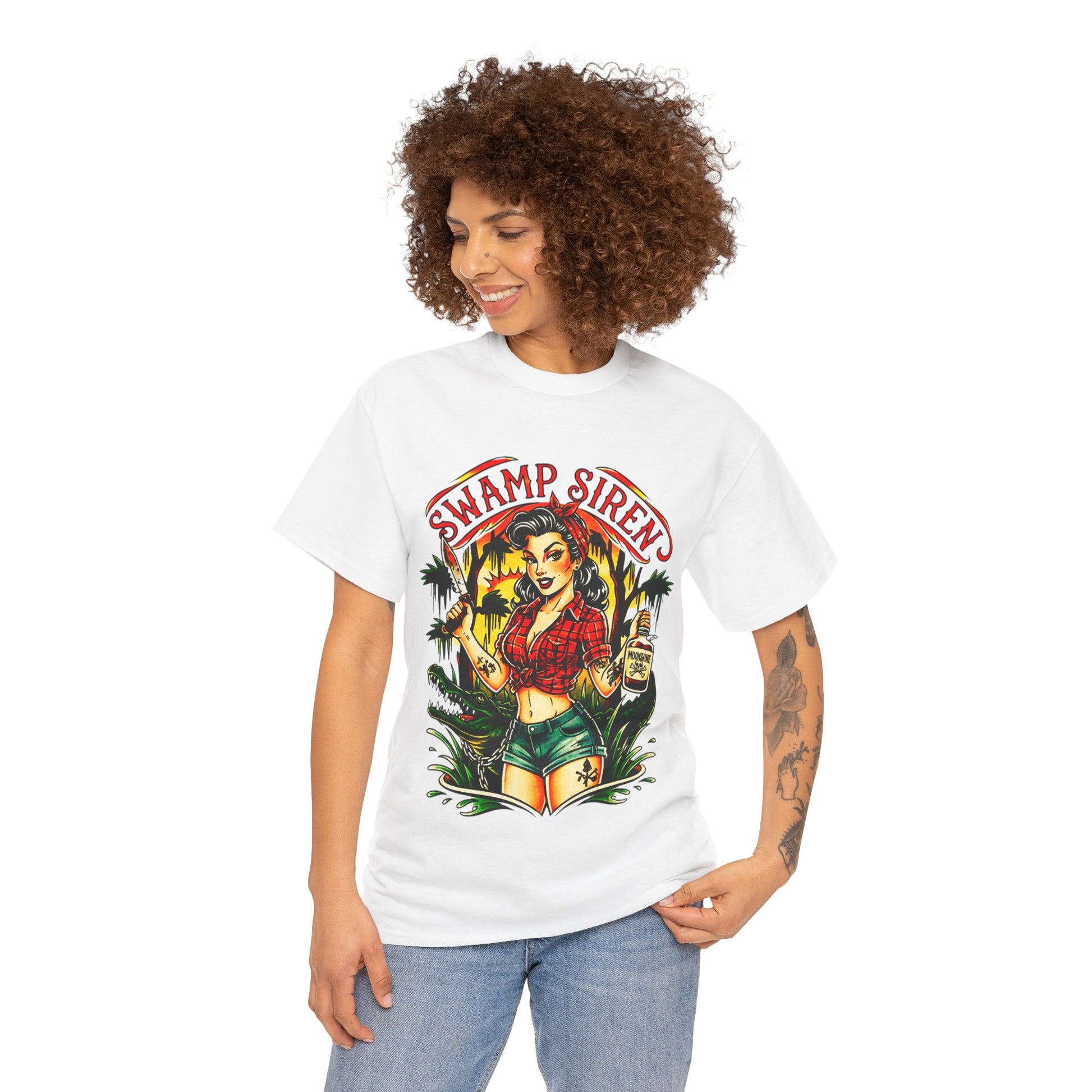 Swamp Siren Dangerous Pinup Rockabilly Kustom Kulture Lowbrow T-Shirt - Retro Au Go Go