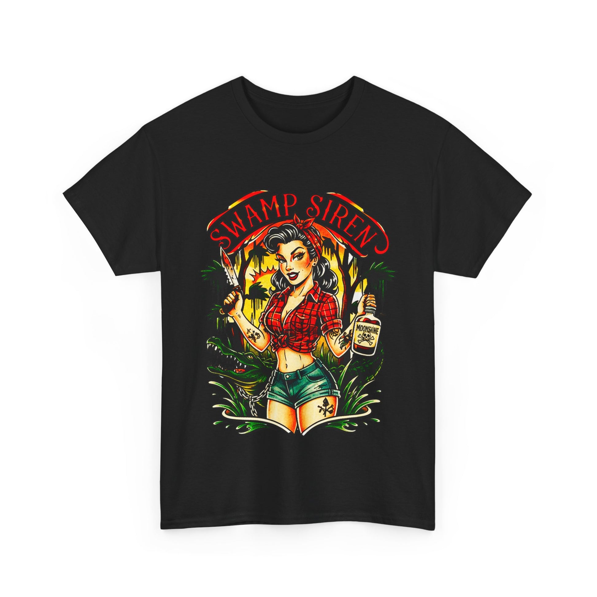Swamp Siren Dangerous Pinup Rockabilly Kustom Kulture Lowbrow T-Shirt - Retro Au Go Go