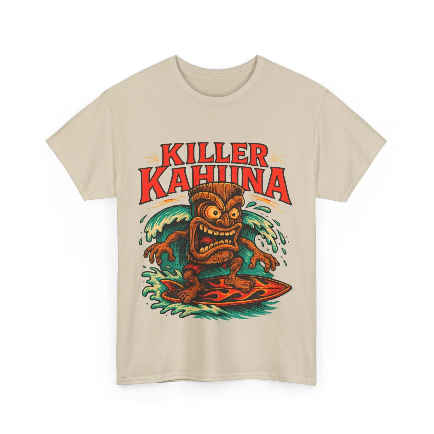 Killer Kahuna Surfing Tiki Rockabilly Kustom Kulture T-Shirt - Retro Au Go Go