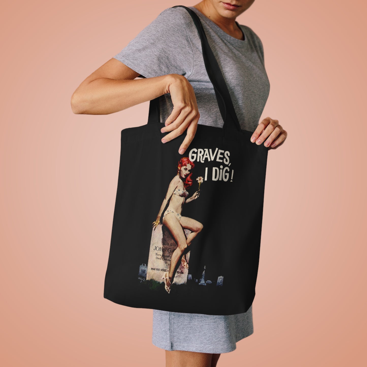 Graves I Dig Tote Bag - Retro Au Go Go