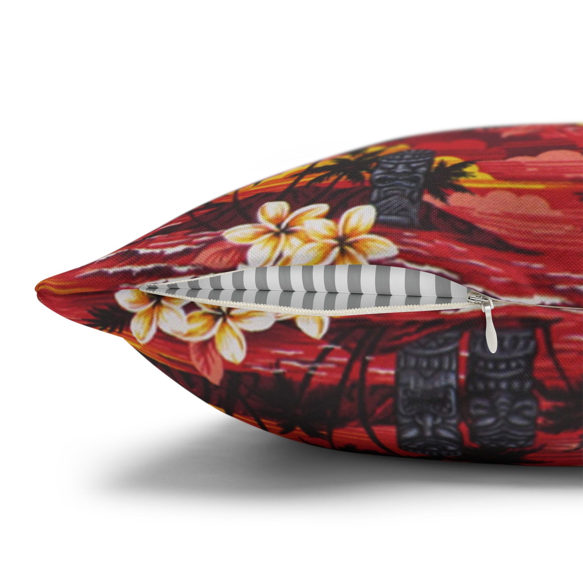 Red Tiki Hawaiian Cushion Cover - Retro Au Go Go