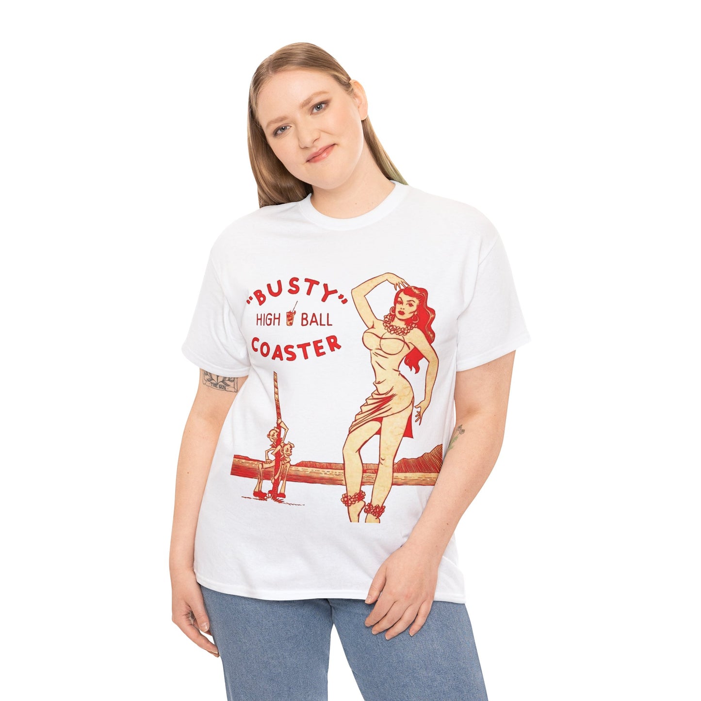 Busty Highball T-shirt - Retro Au Go Go