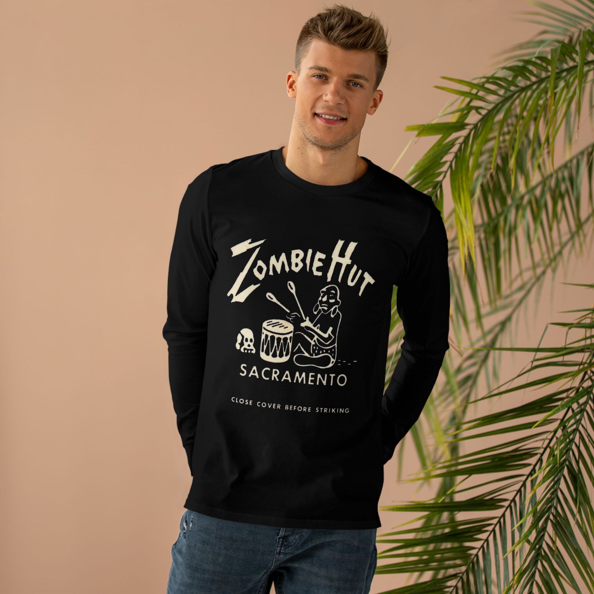 Zombie Hut Long Sleeve T-Shirt - Retro Au Go Go