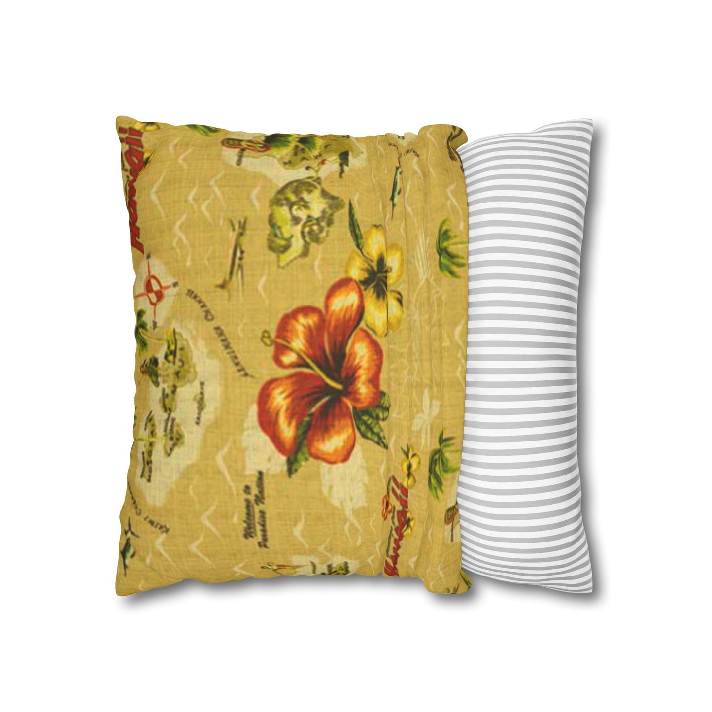 Vintage Hibiscus Hawaiian Cushion Cover - Retro Au Go Go