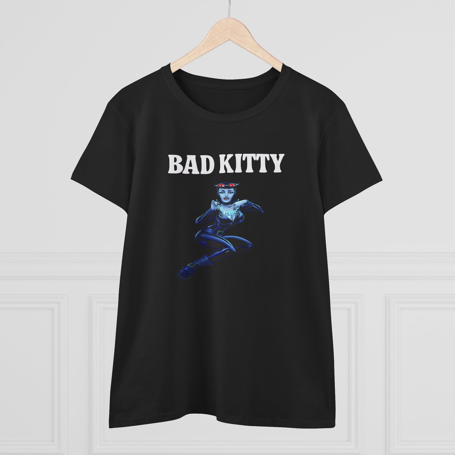 Bad Kitty Cat Woman Womens T Shirt