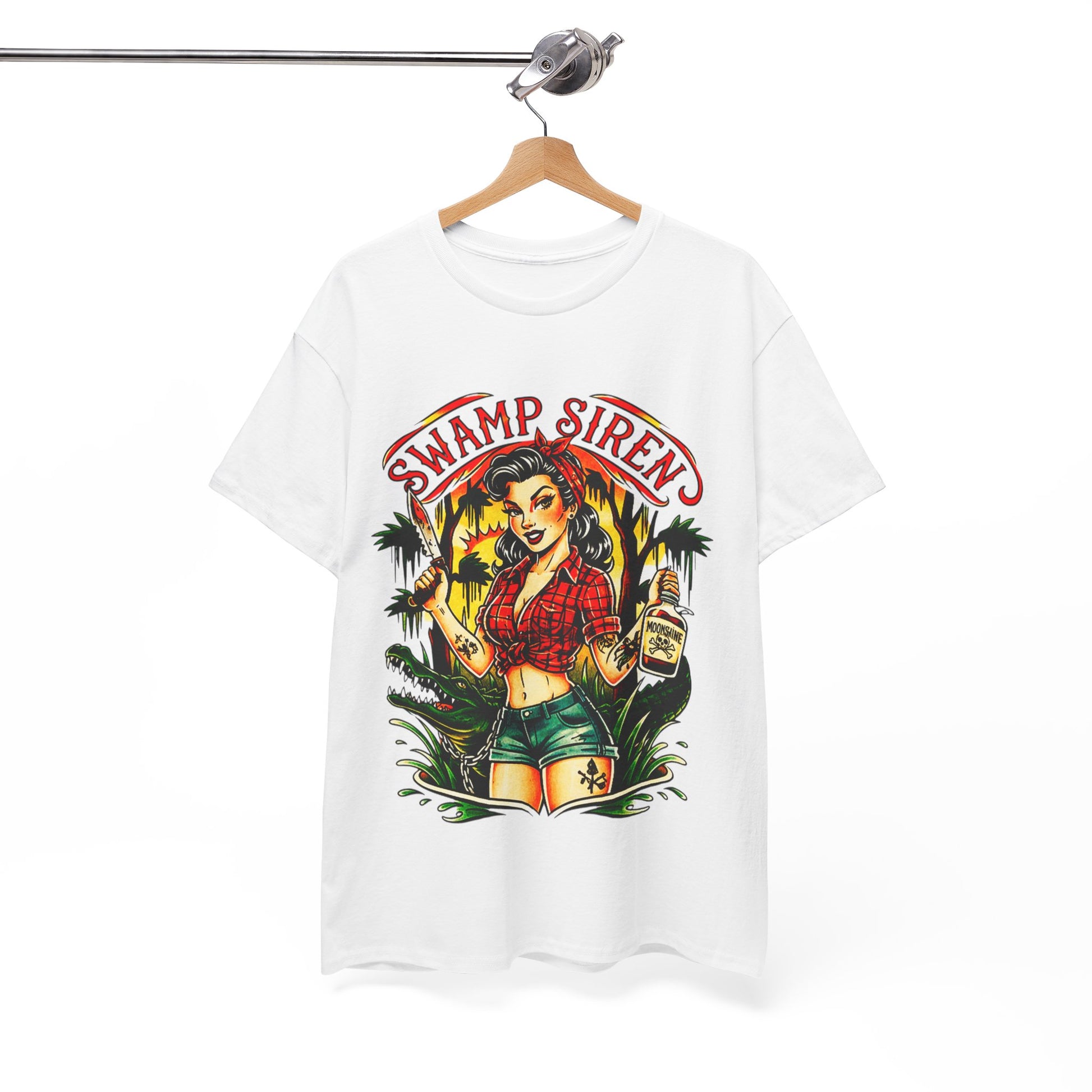 Swamp Siren Dangerous Pinup Rockabilly Kustom Kulture Lowbrow T-Shirt - Retro Au Go Go