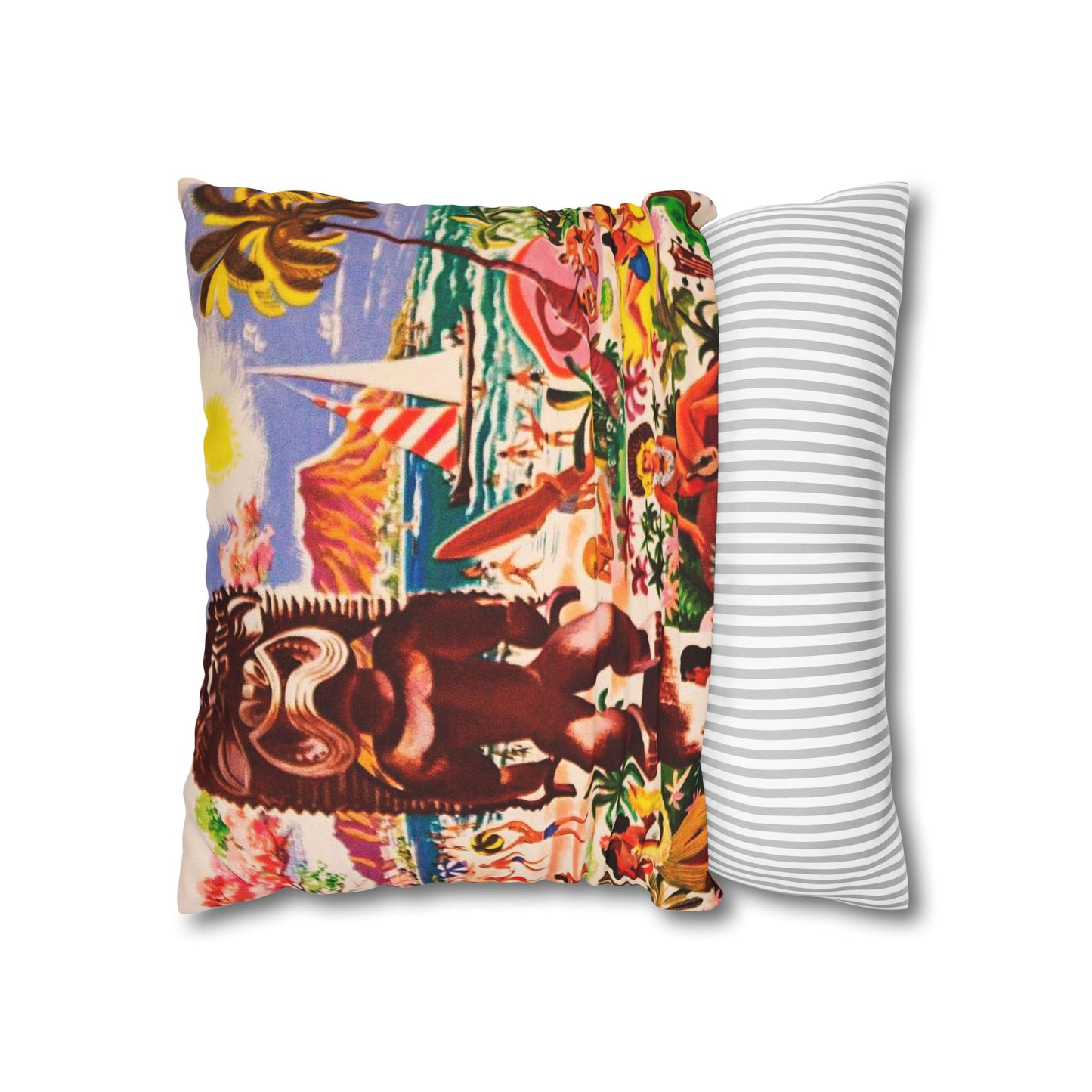 Vintage Island Tiki Hawaiian Cushion Cover - Retro Au Go Go
