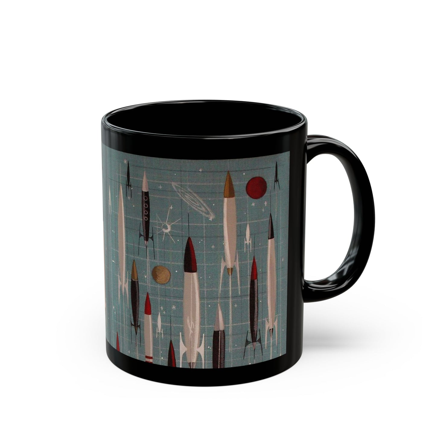 Mid Century Rocket Coffee Tea Mug - Retro Au Go Go