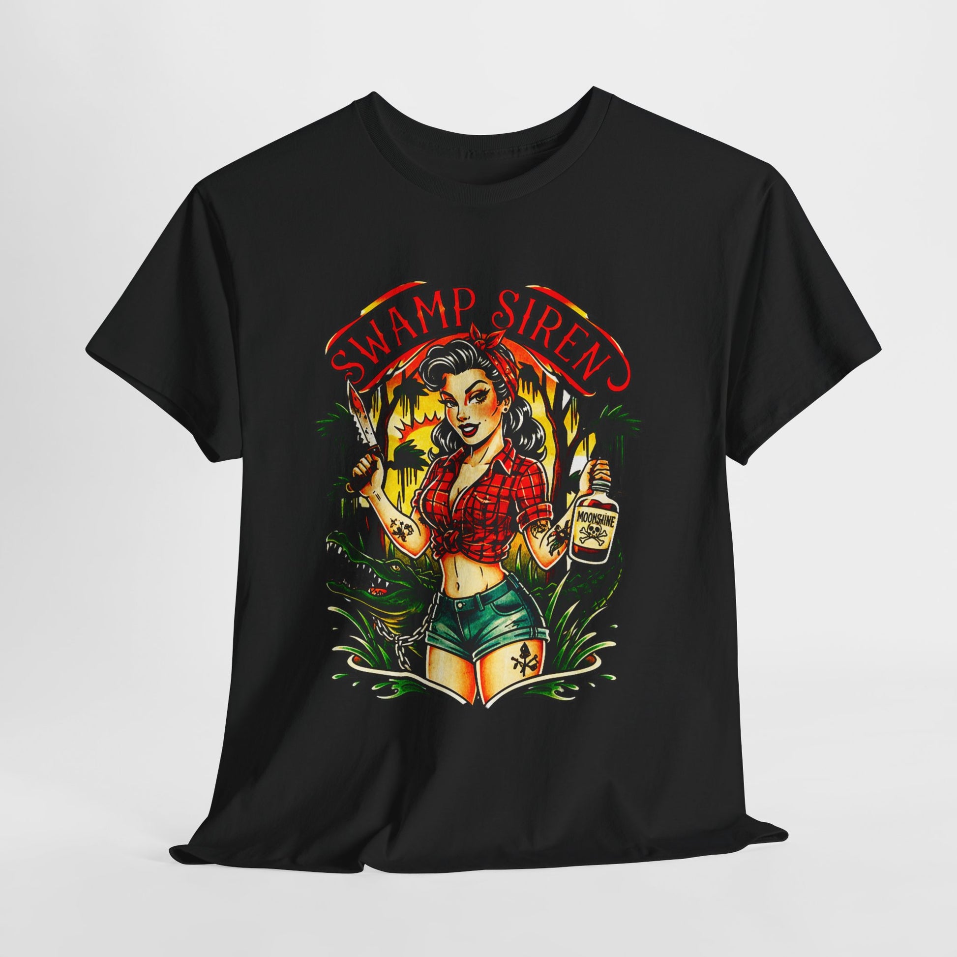 Swamp Siren Dangerous Pinup Rockabilly Kustom Kulture Lowbrow T-Shirt - Retro Au Go Go