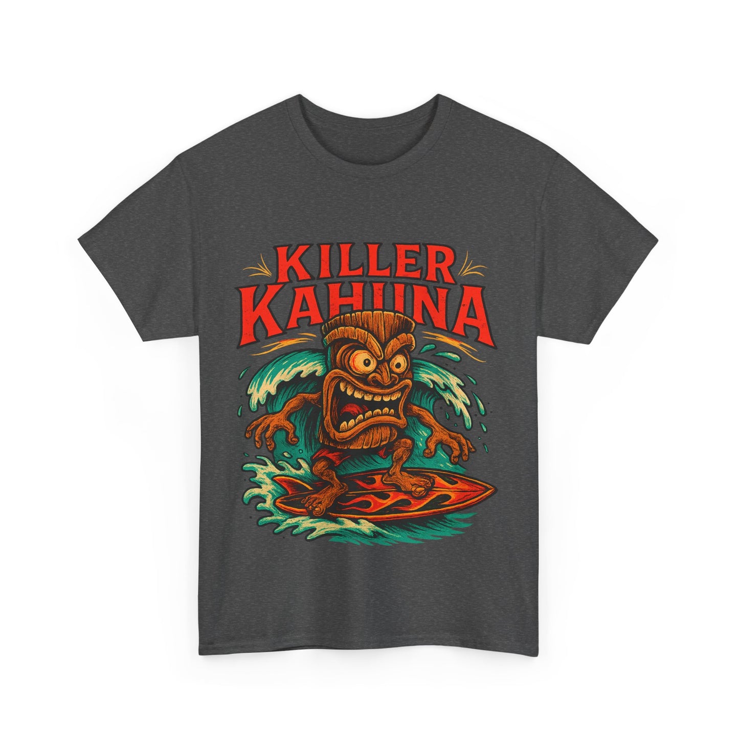Killer Kahuna Surfing Tiki Rockabilly Kustom Kulture T-Shirt - Retro Au Go Go