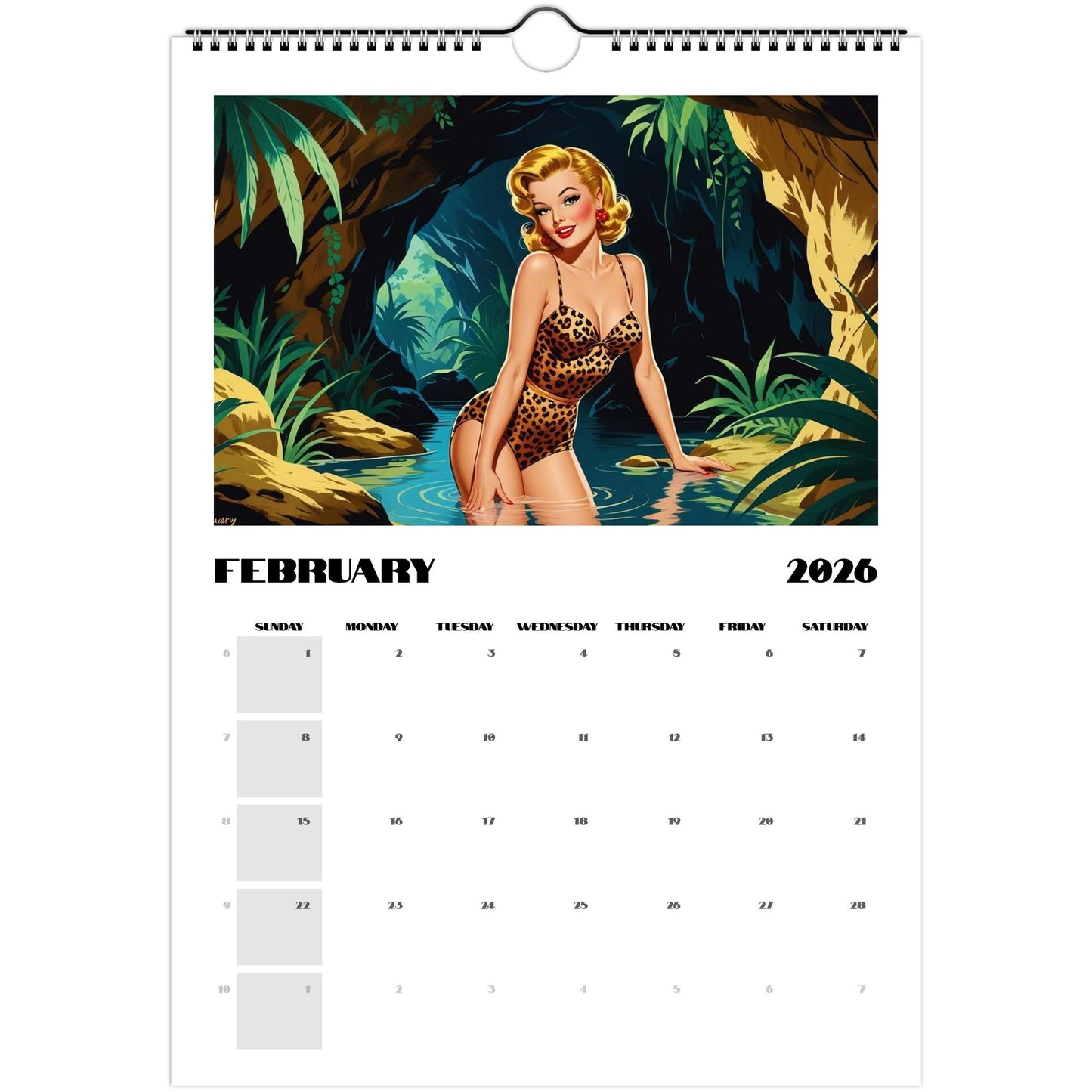 Jungle Fever 2026 Retro Wall Calendar - Retro Au Go Go