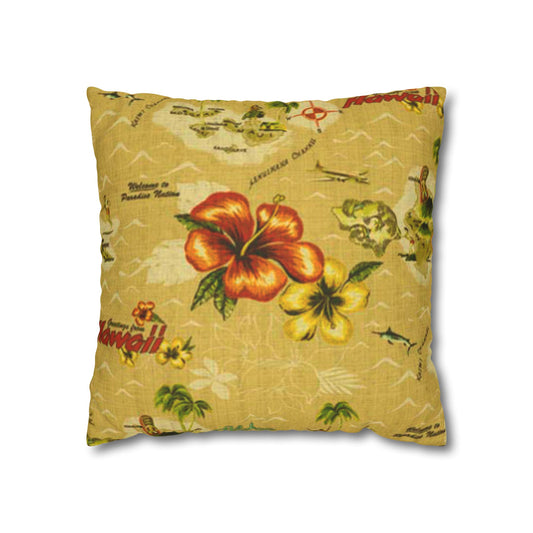Vintage Hibiscus Hawaiian Cushion Cover - Retro Au Go Go
