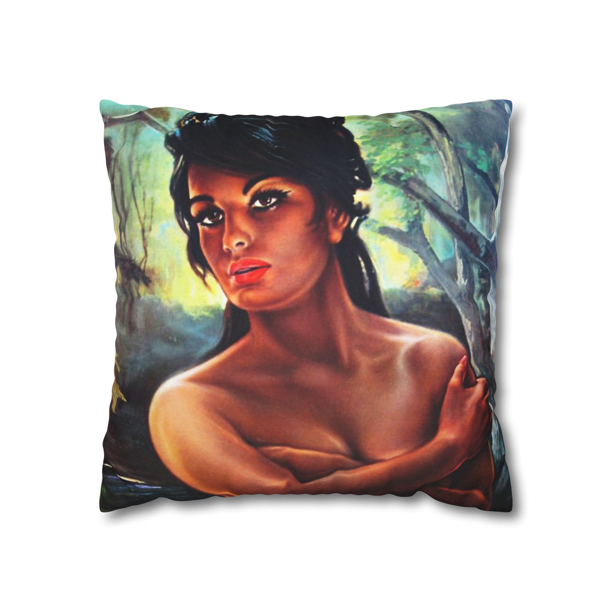 Throw Pillowcase - JH Lynch The Nymph Mid Century Retro Vintage 60s - Retro Au Go Go
