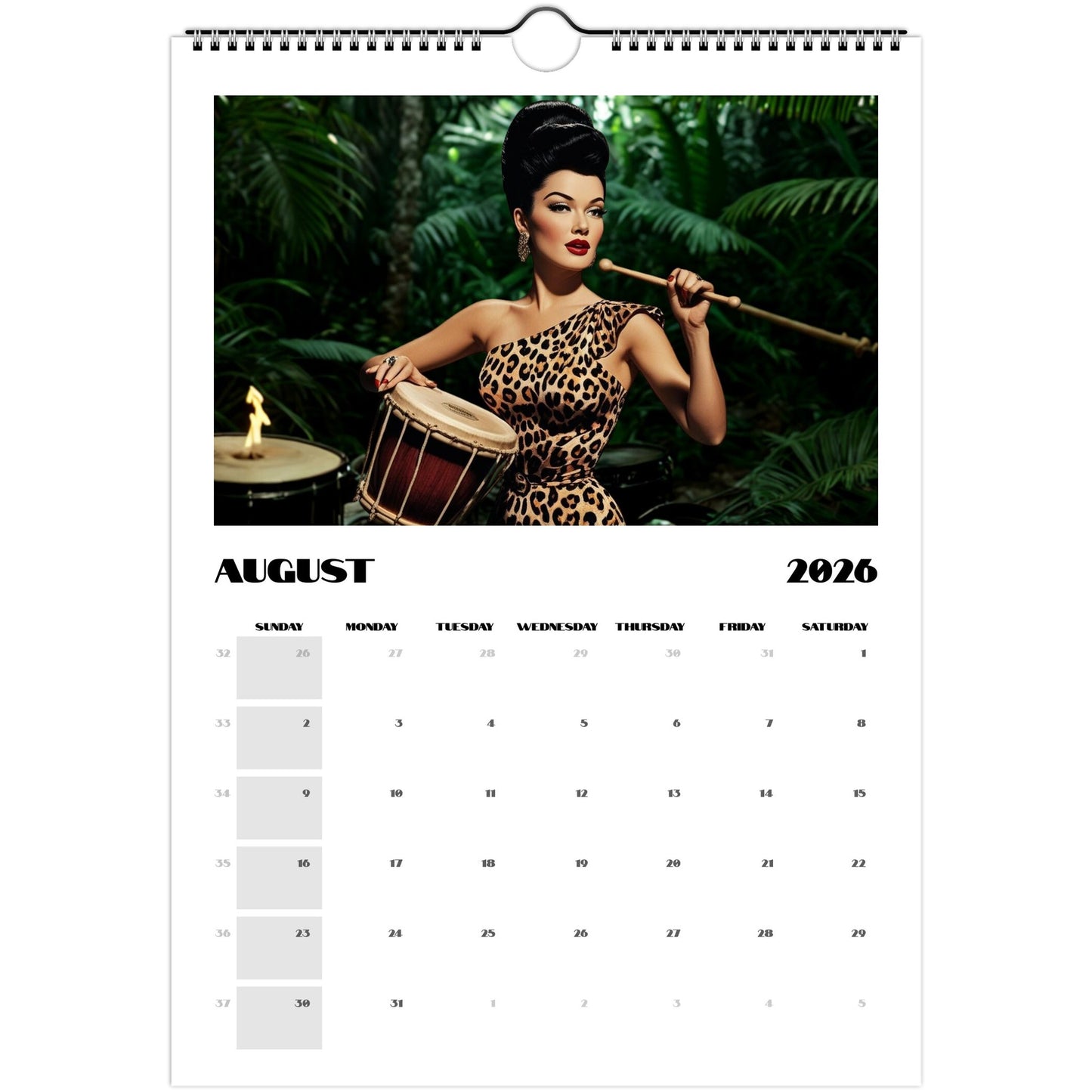 Jungle Fever 2026 Retro Wall Calendar - Retro Au Go Go