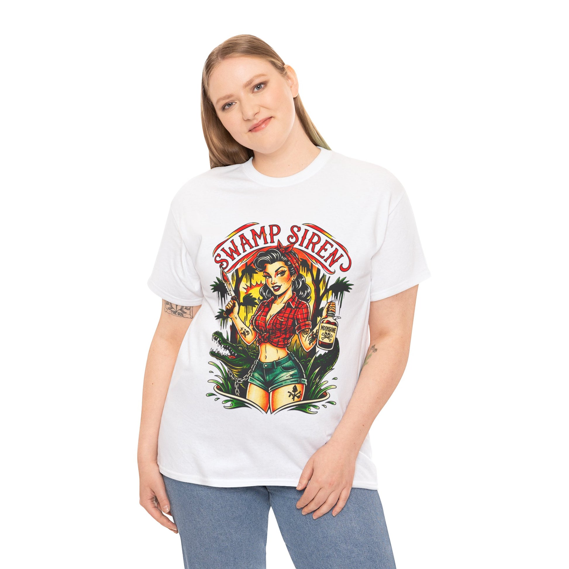 Swamp Siren Dangerous Pinup Rockabilly Kustom Kulture Lowbrow T-Shirt - Retro Au Go Go