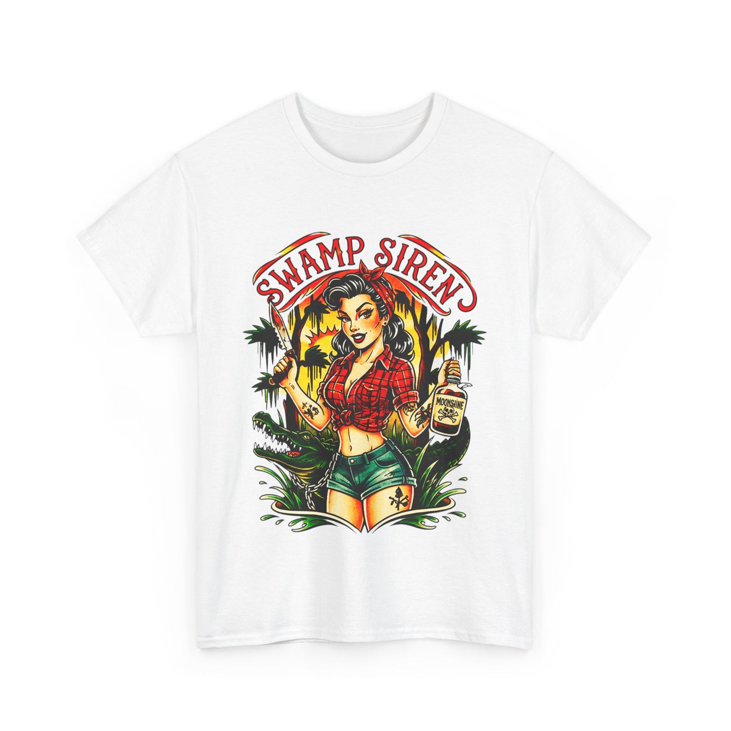 Swamp Siren Dangerous Pinup Rockabilly Kustom Kulture Lowbrow T-Shirt - Retro Au Go Go