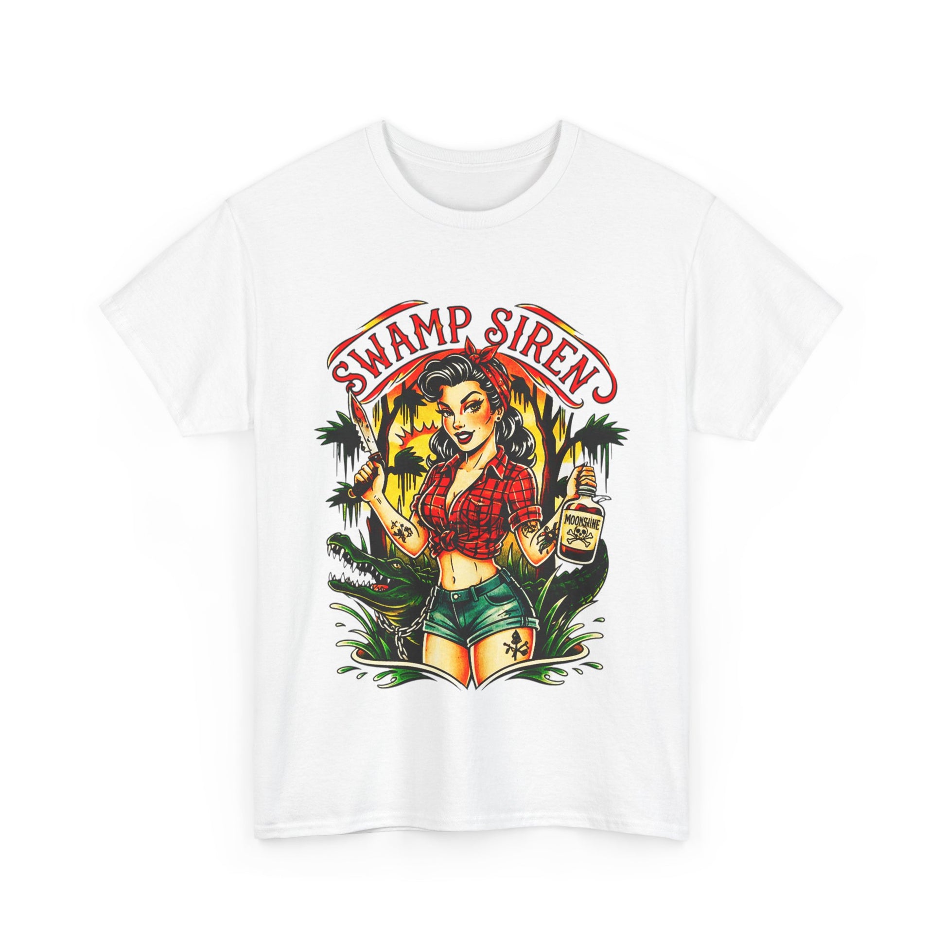 Swamp Siren Dangerous Pinup Rockabilly Kustom Kulture Lowbrow T-Shirt - Retro Au Go Go