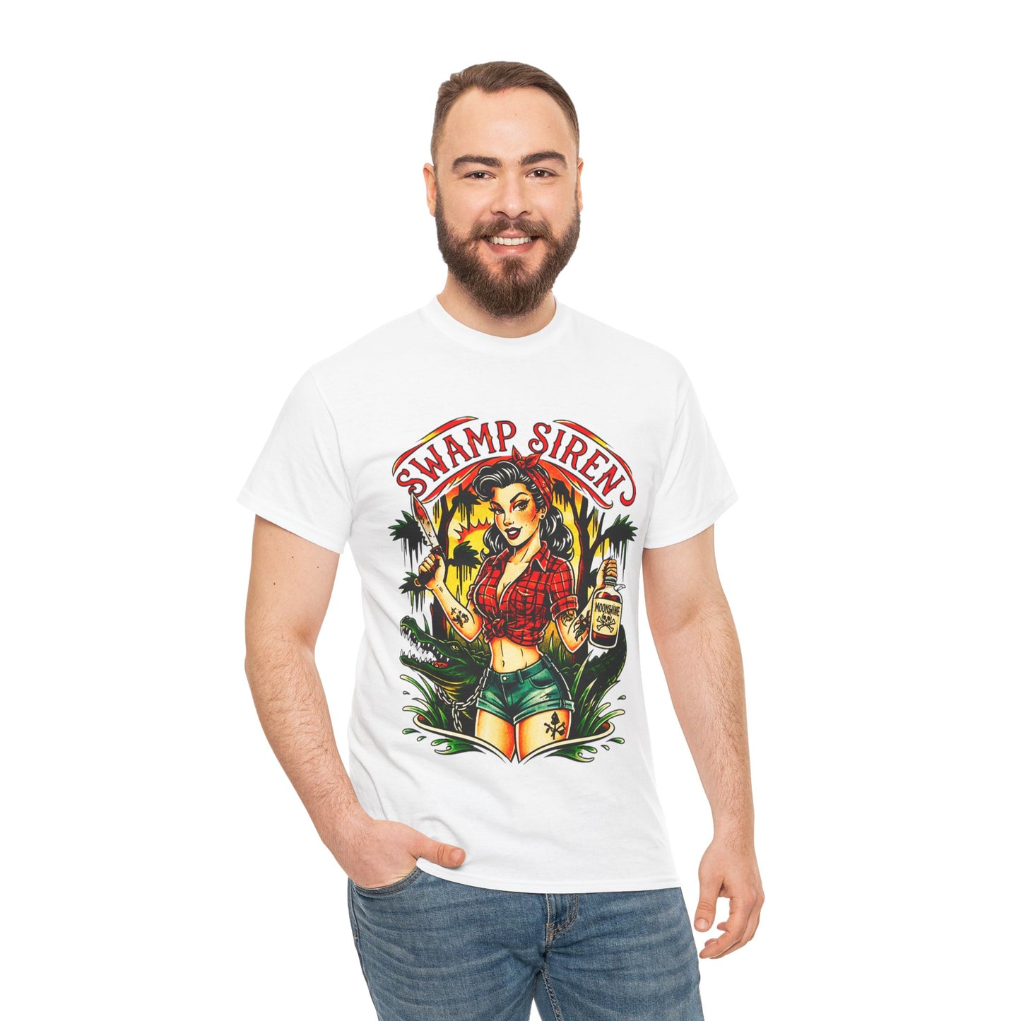 Swamp Siren Dangerous Pinup Rockabilly Kustom Kulture Lowbrow T-Shirt - Retro Au Go Go