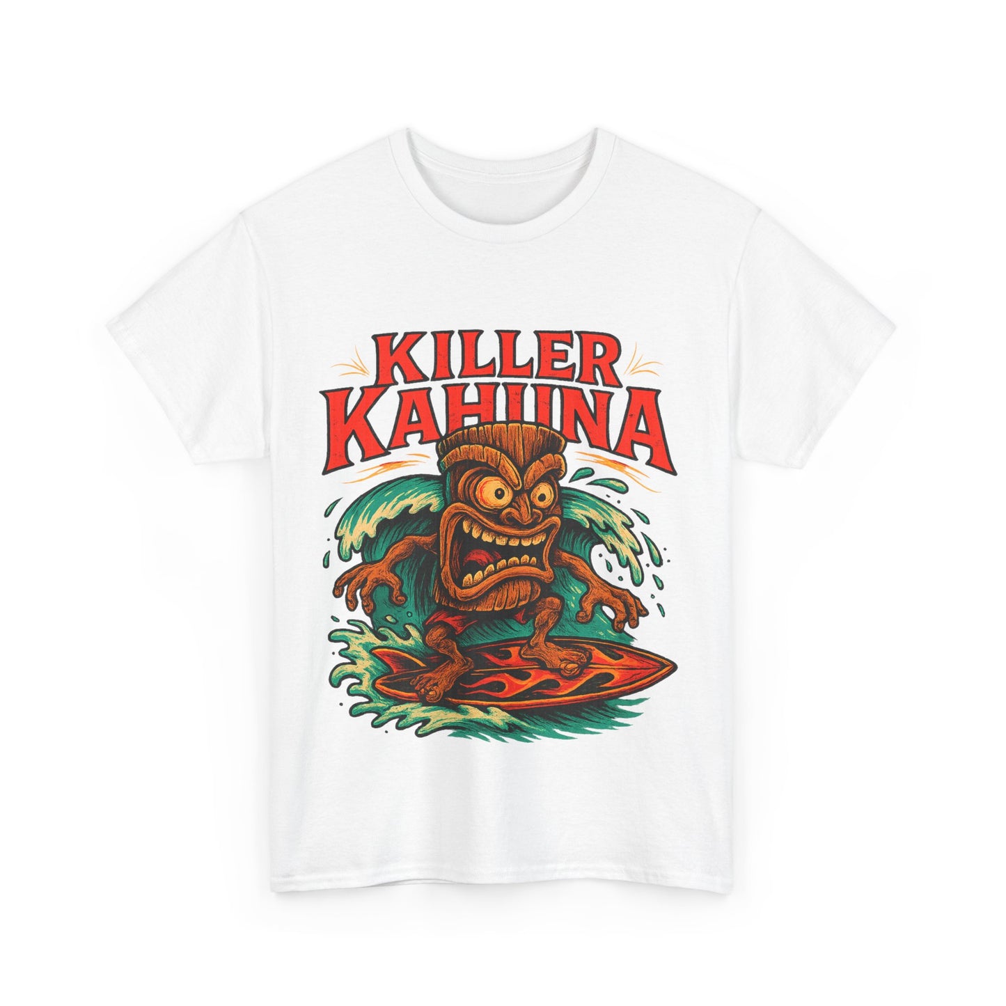 Killer Kahuna Surfing Tiki Rockabilly Kustom Kulture T-Shirt - Retro Au Go Go
