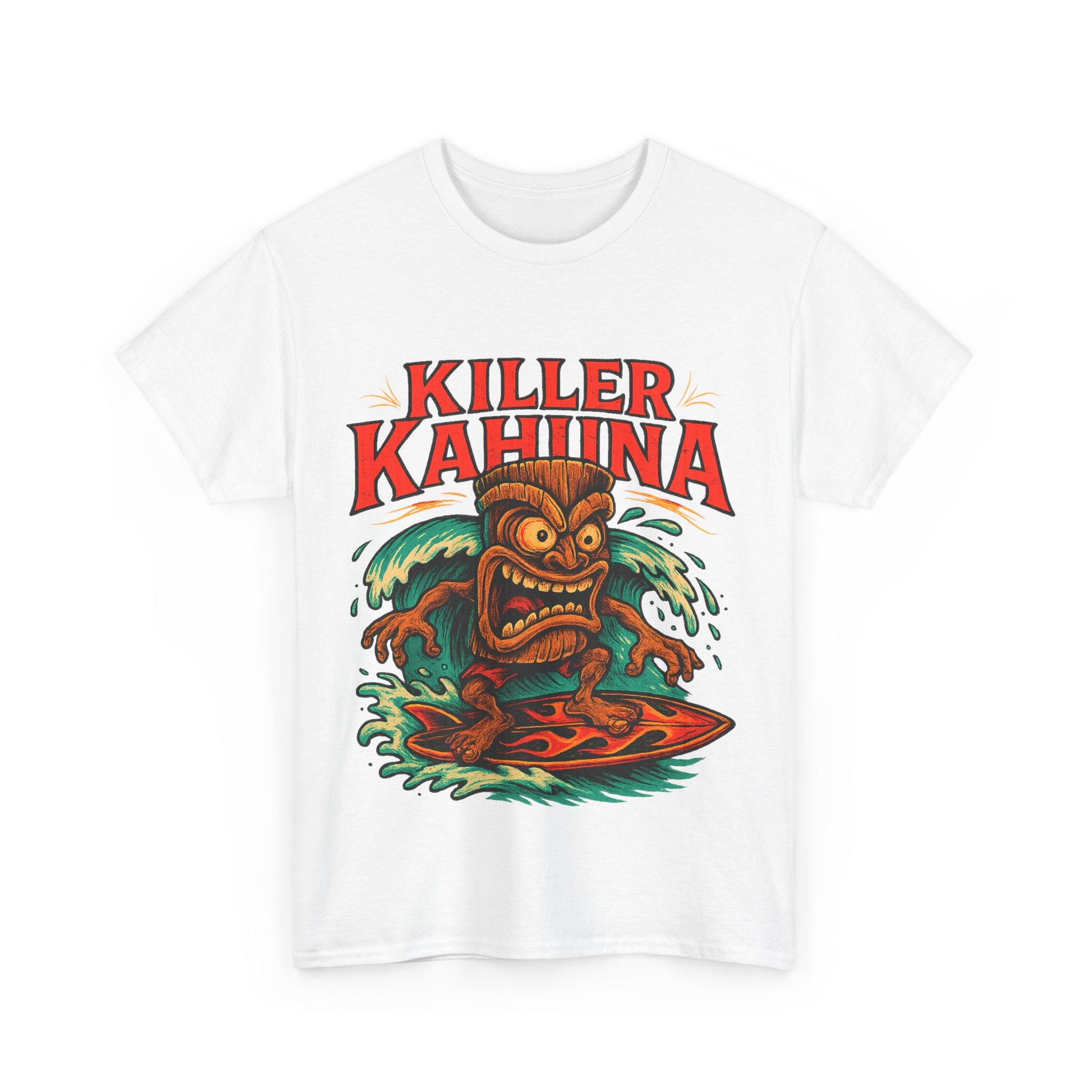 Killer Kahuna Surfing Tiki Rockabilly Kustom Kulture T-Shirt - Retro Au Go Go