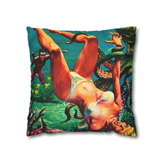 Diver In Danger Cushion Cover - Retro Au Go Go