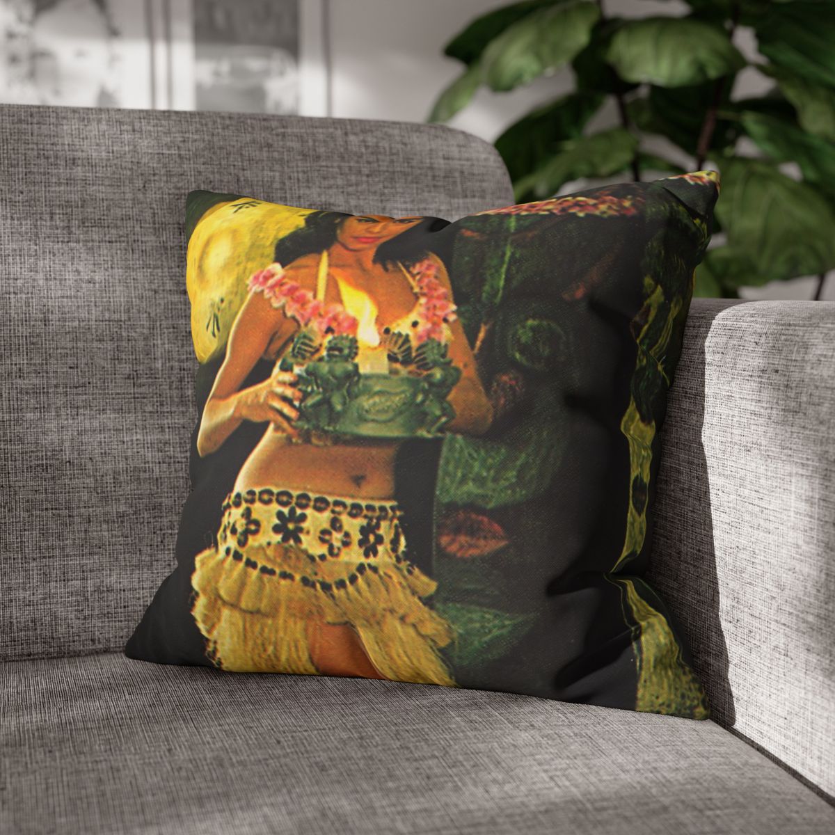 Hula Girl Kava Cushion Cover - Retro Au Go Go