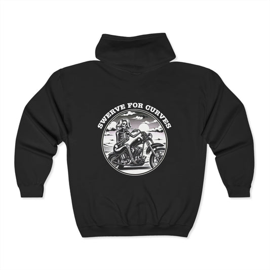 Swerve For Curves Zip Front Hoodie - Retro Au Go Go