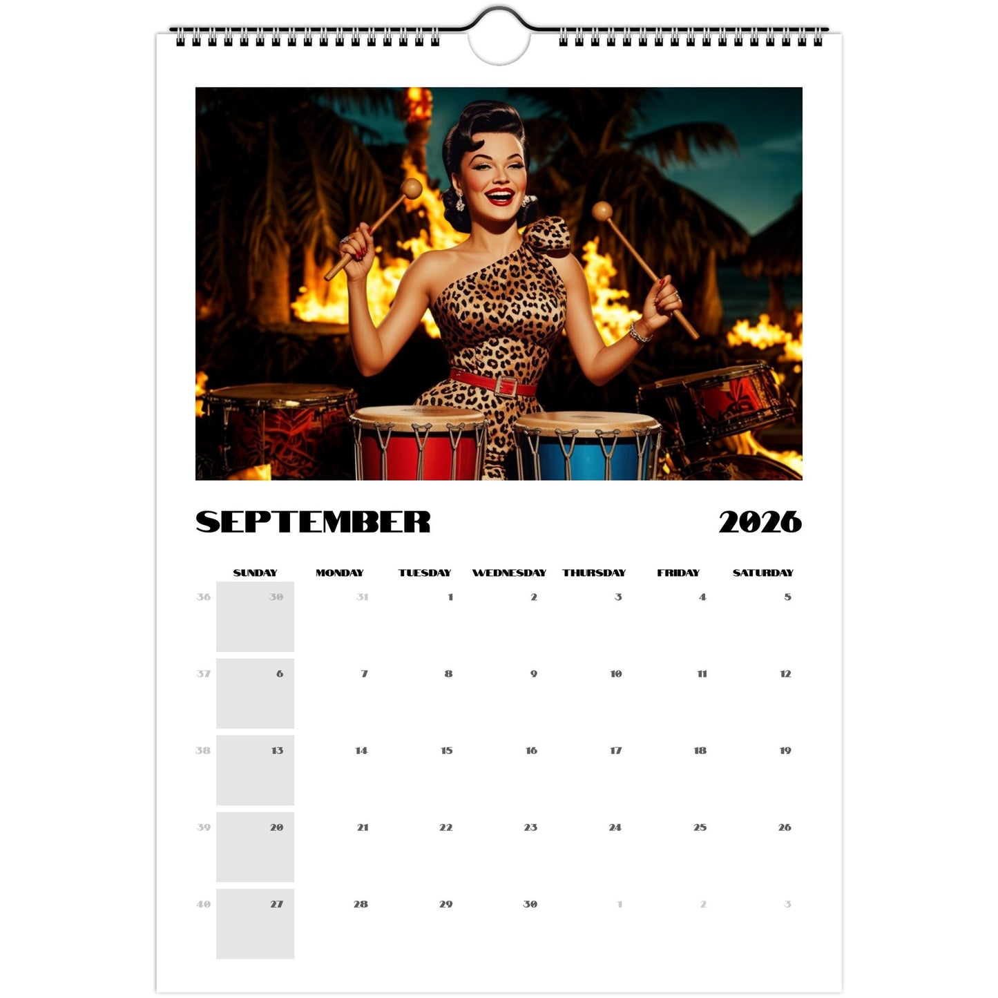 Jungle Fever 2026 Retro Wall Calendar - Retro Au Go Go