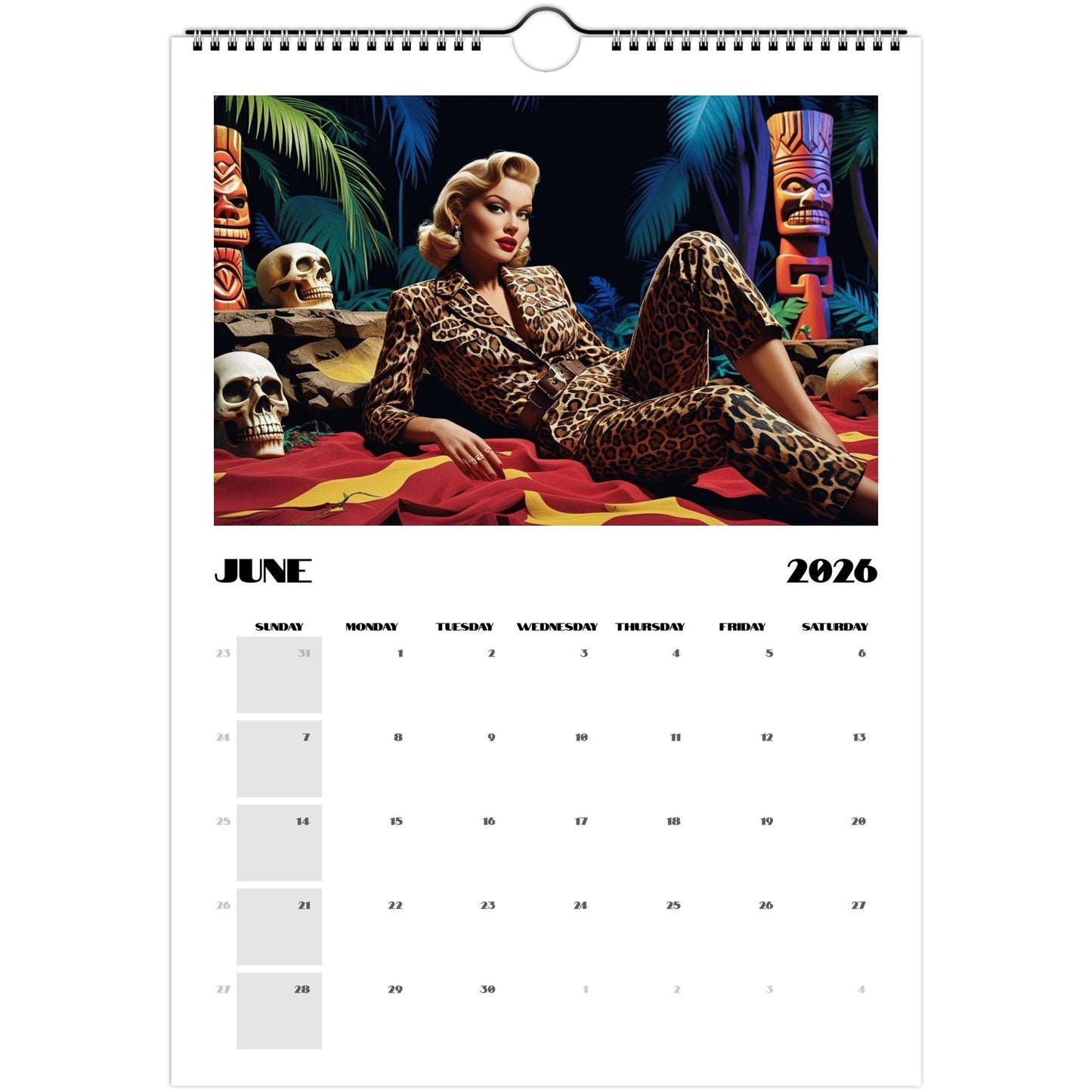 Jungle Fever 2026 Retro Wall Calendar - Retro Au Go Go