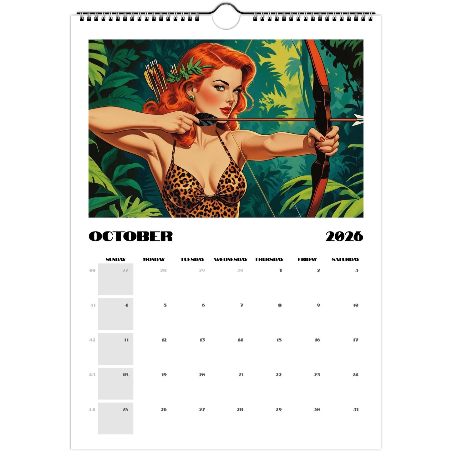 Jungle Fever 2026 Retro Wall Calendar - Retro Au Go Go