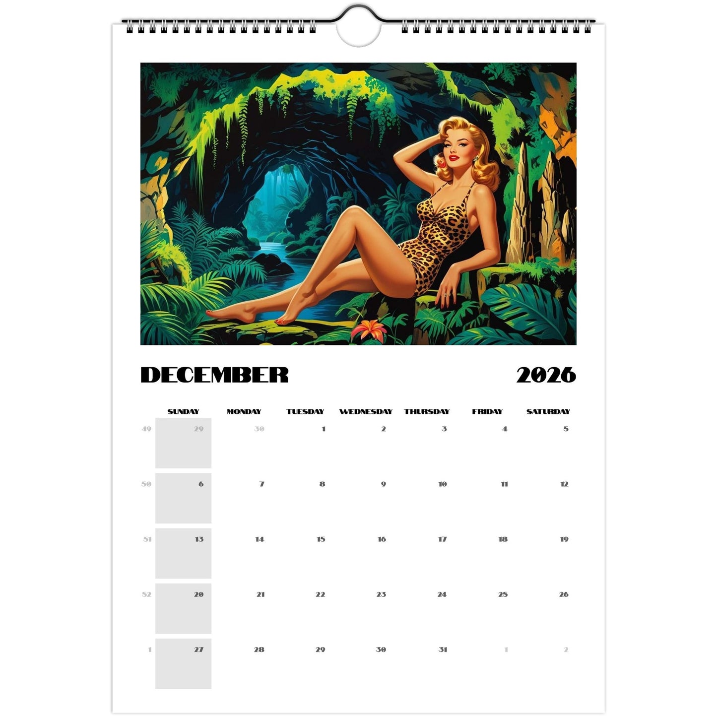 Jungle Fever 2026 Retro Wall Calendar - Retro Au Go Go