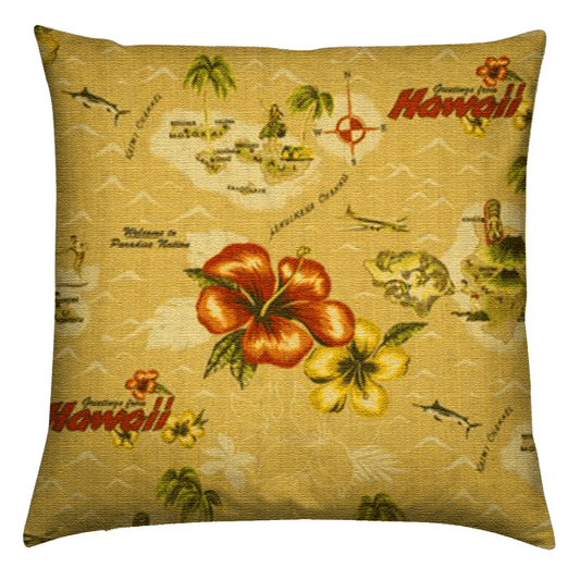 Vintage Hibiscus Cushion Cover - Retro Au Go Go