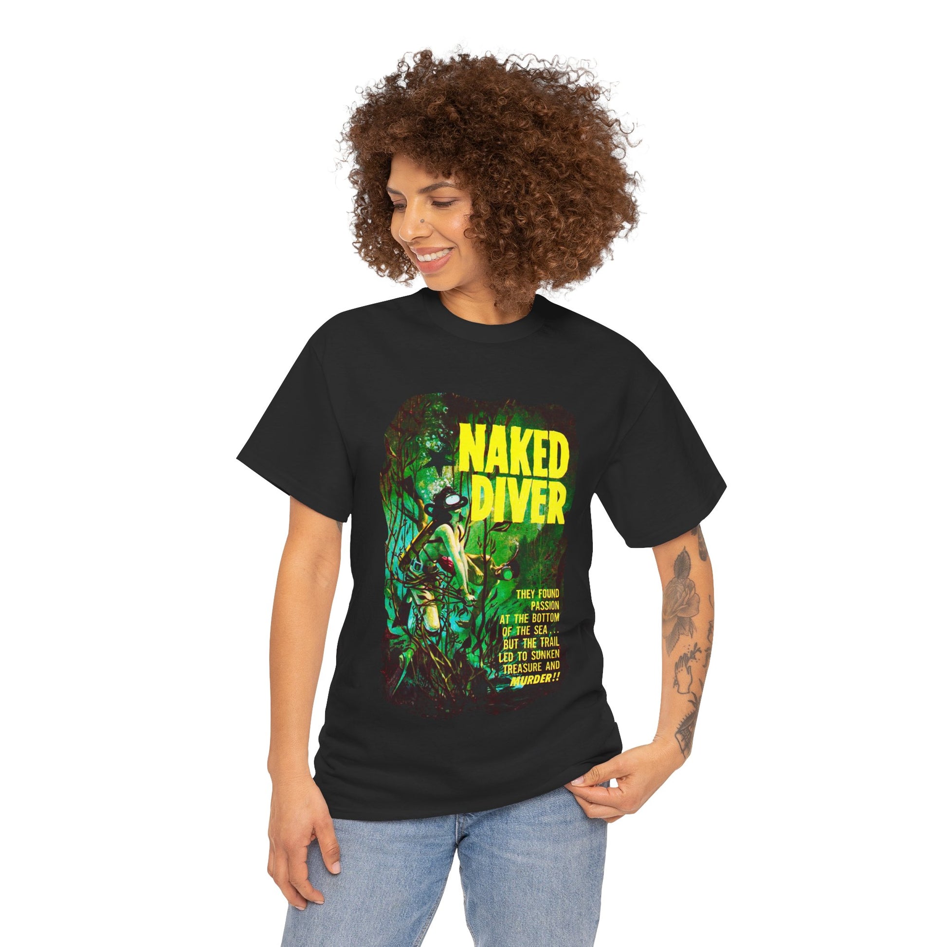 Naked Diver T-shirt - Retro Au Go Go