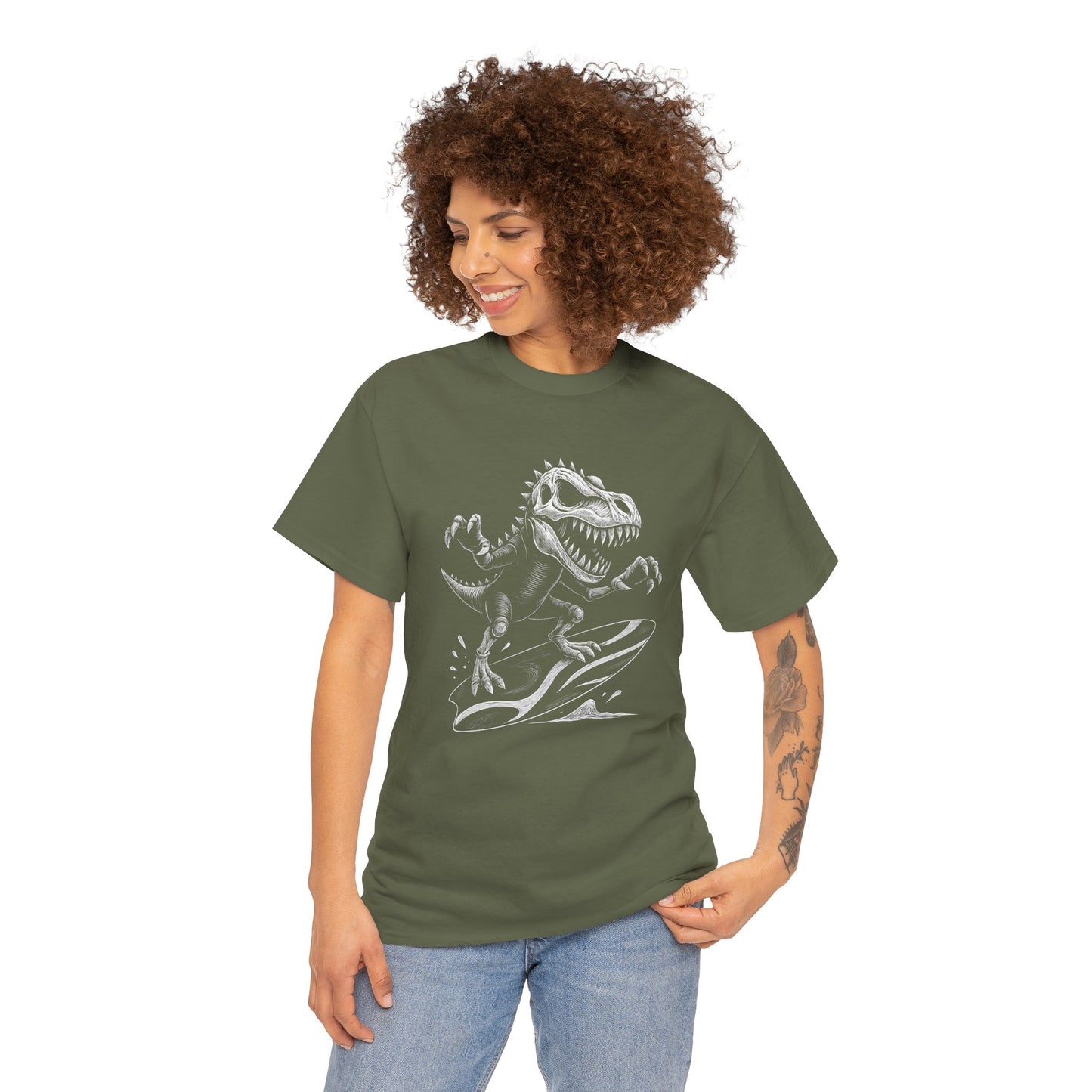 T - Rex Surfing T-shirt - Retro Au Go Go