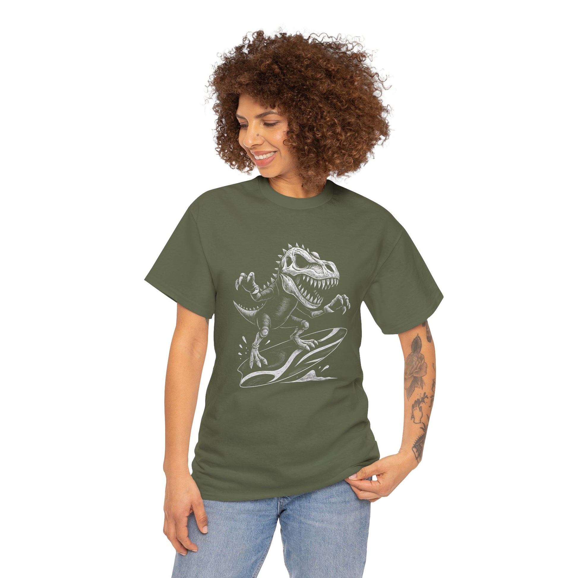 T - Rex Surfing T-shirt - Retro Au Go Go
