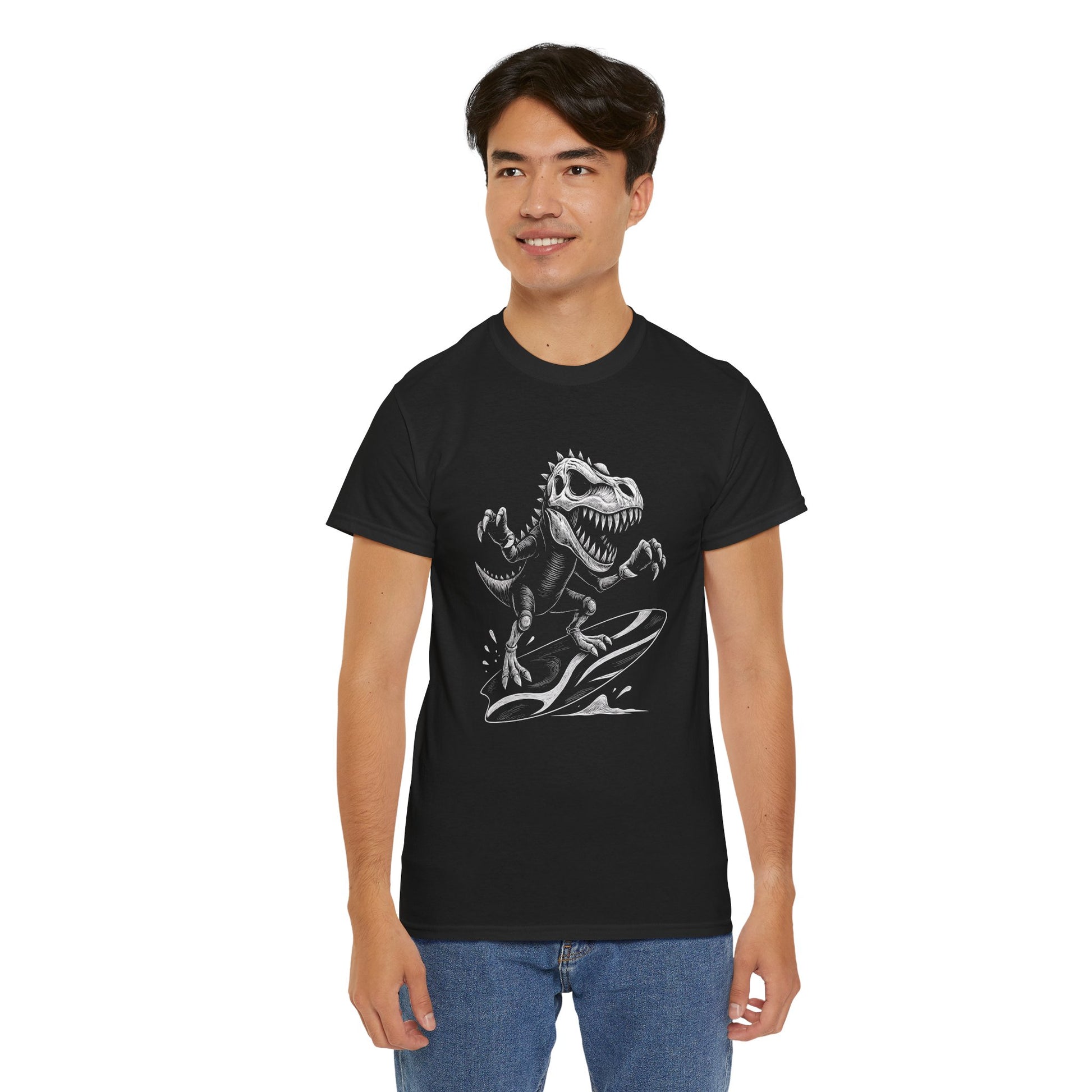 T - Rex Surfing T-shirt - Retro Au Go Go