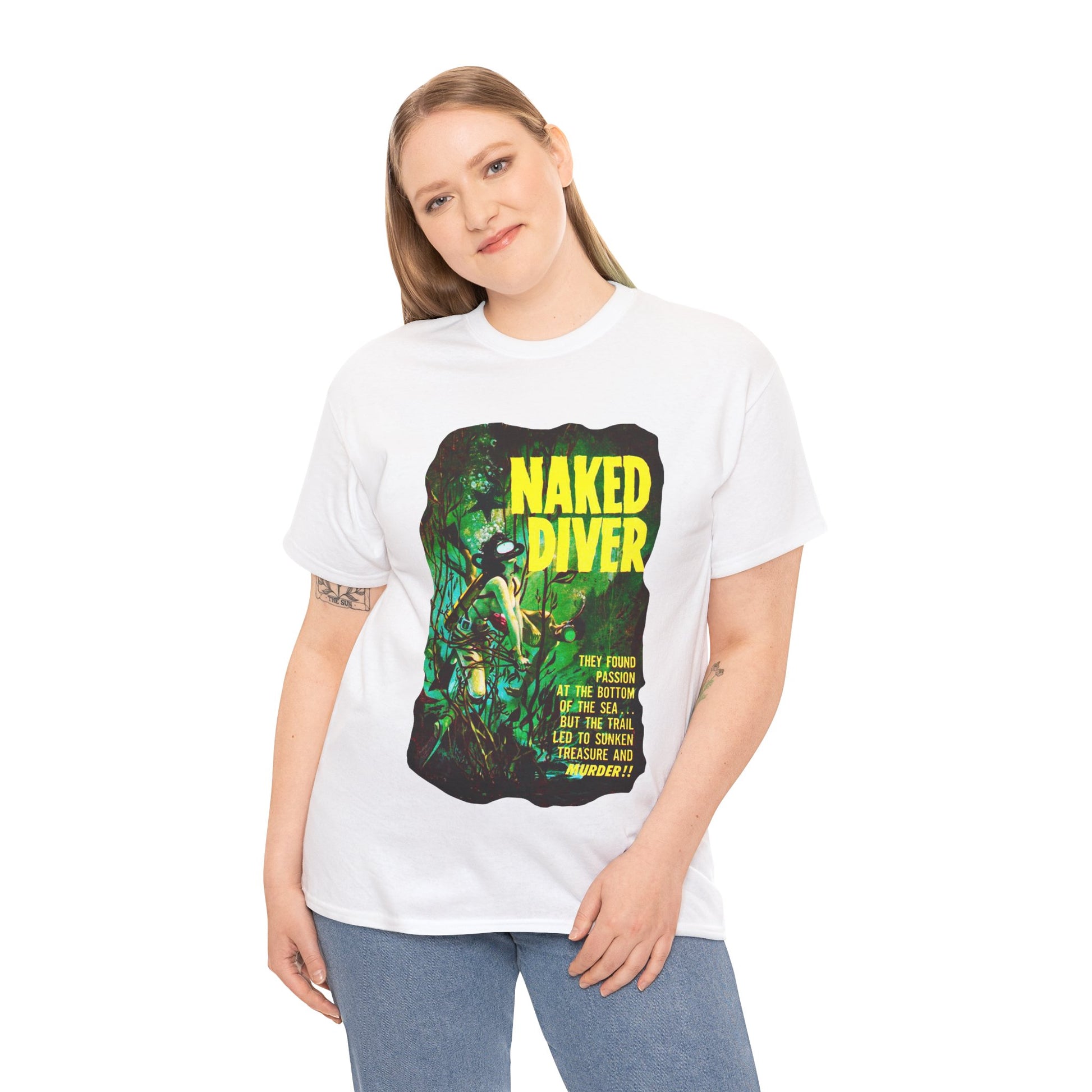 Naked Diver T-shirt - Retro Au Go Go
